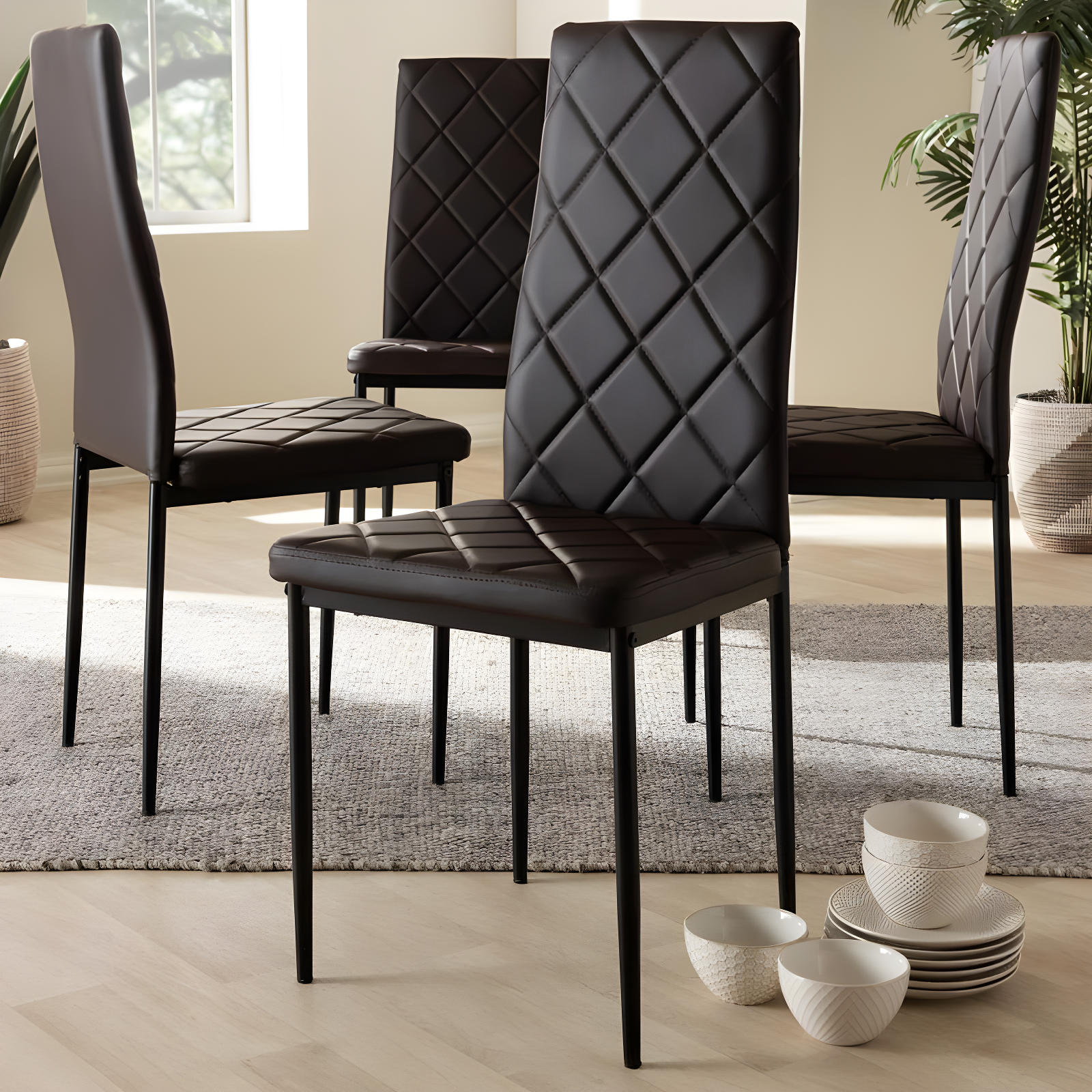 Dalisa 18.11'' H Tufted Faux Leather Upholstered Parsons Chair