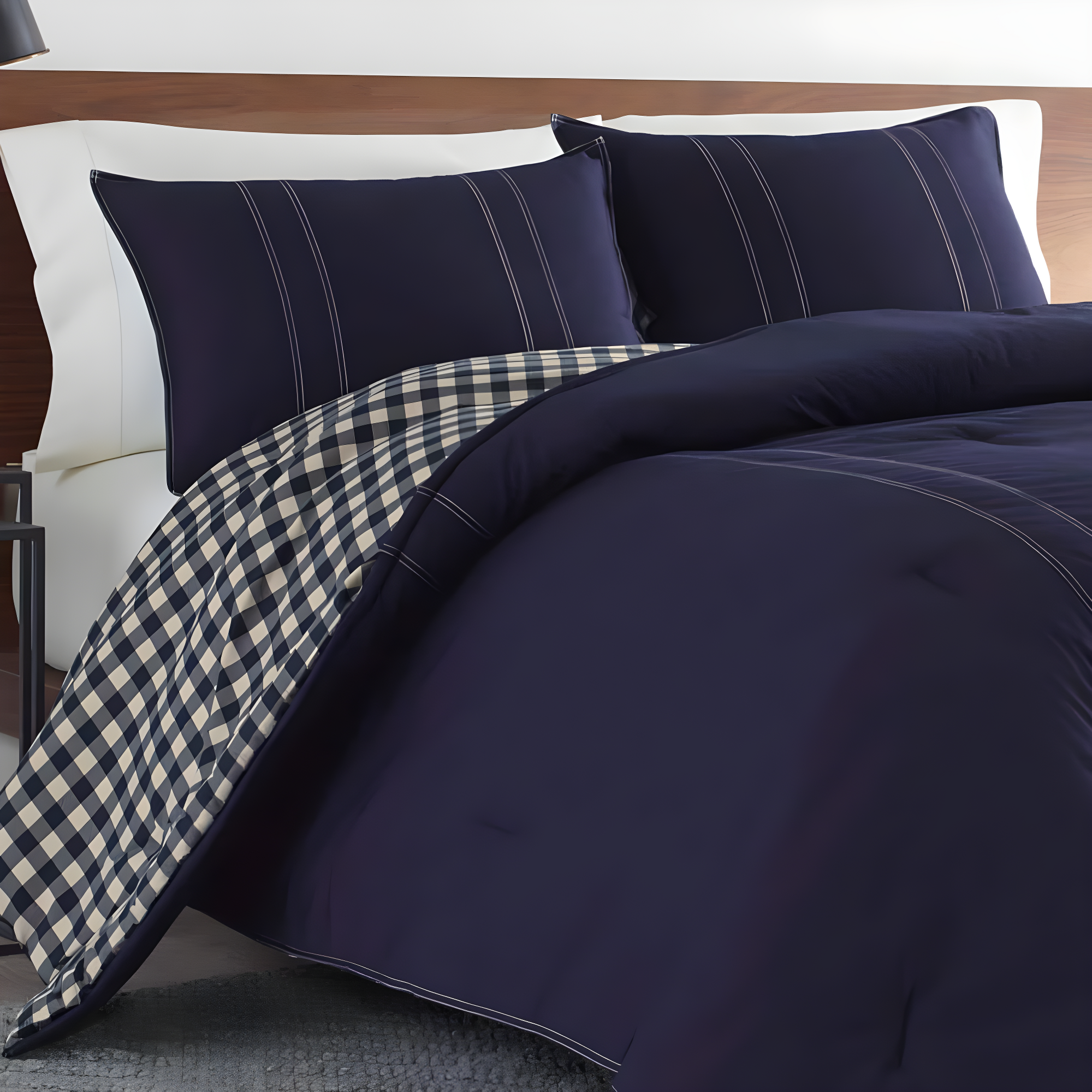 Eddie Bauer Eddie Bauer Kingston Navy Cotton Reversible Comforter Set