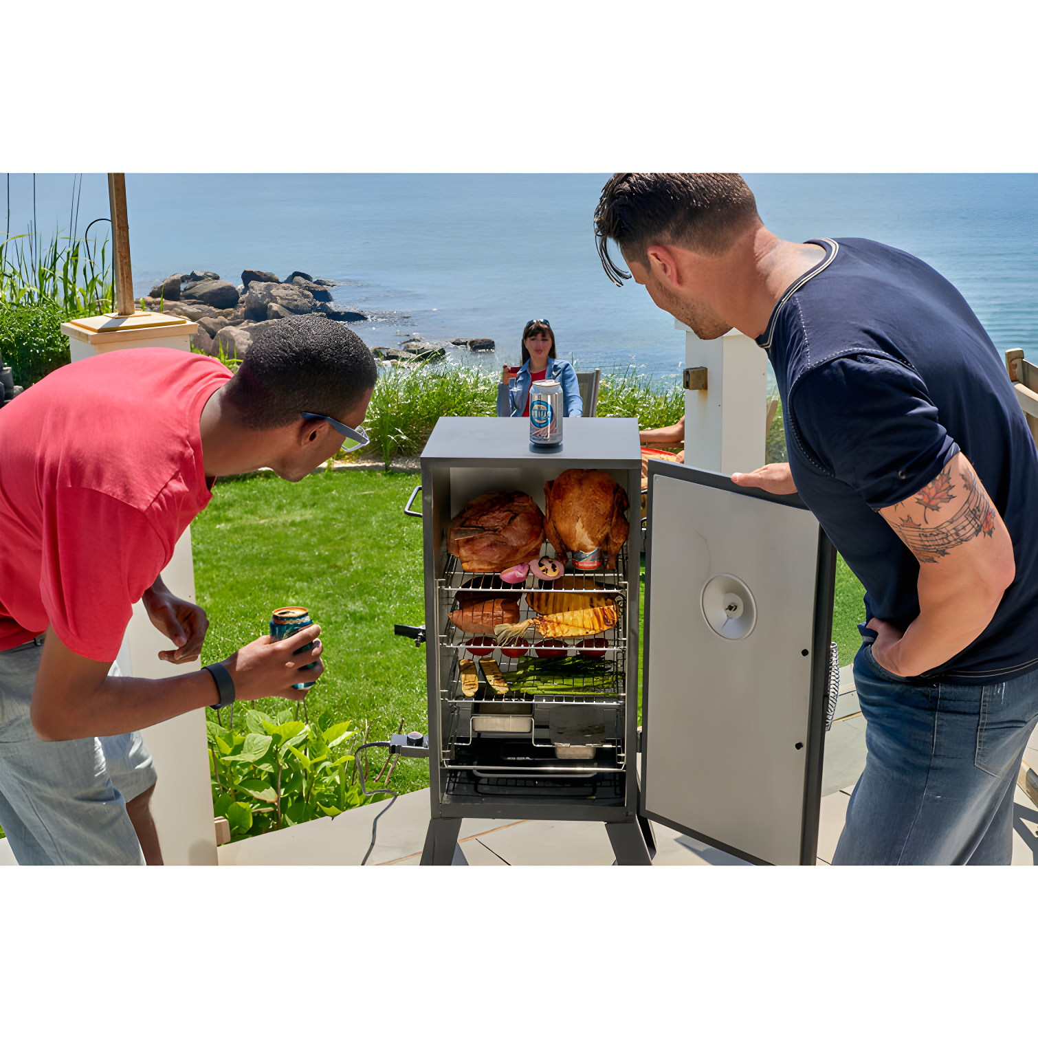 Cuisinart 30-In. Vertical Analog Electric Smoker with 548-Sq.In. Cooking Space in Black