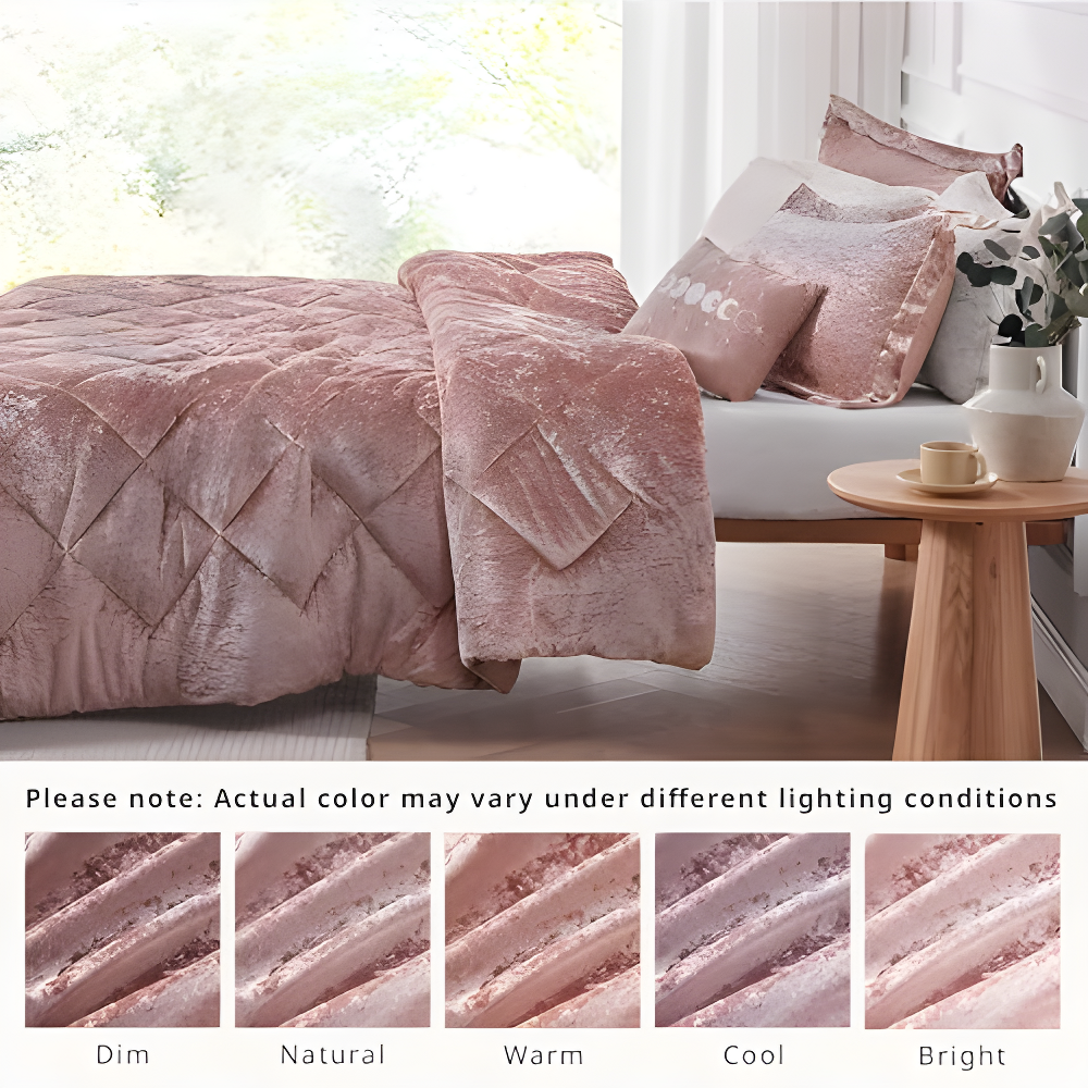 Felicia Crushed Velvet Comforter Set with Throw Pillow