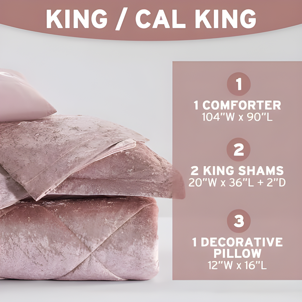 Felicia Crushed Velvet Comforter Set with Throw Pillow