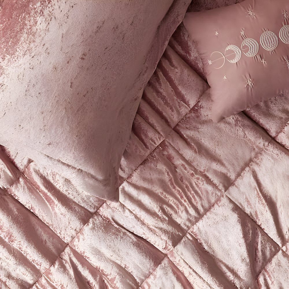 Felicia Crushed Velvet Comforter Set with Throw Pillow