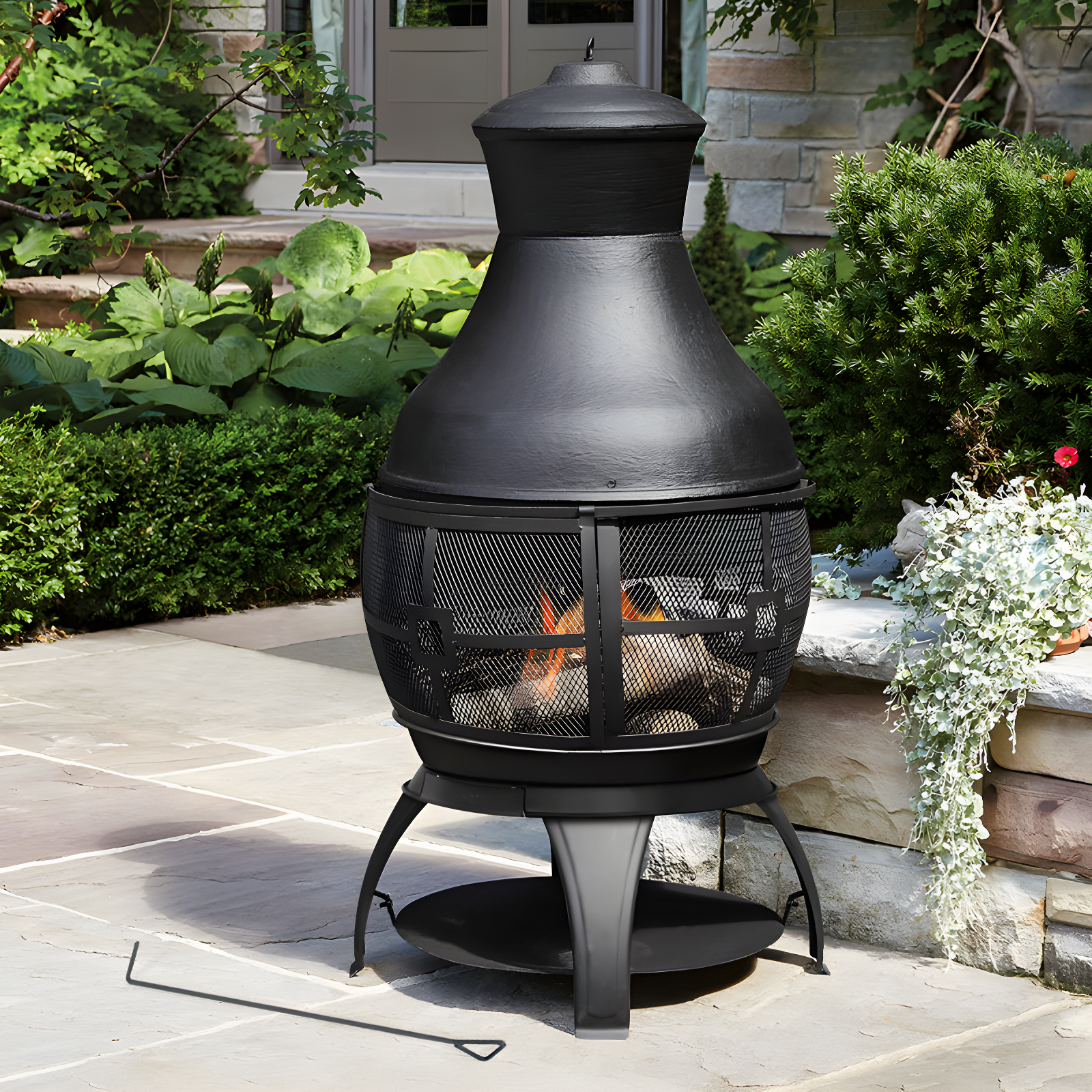 Heatmaxx Round Cast Iron Wood Burning Smokeless Chimnea