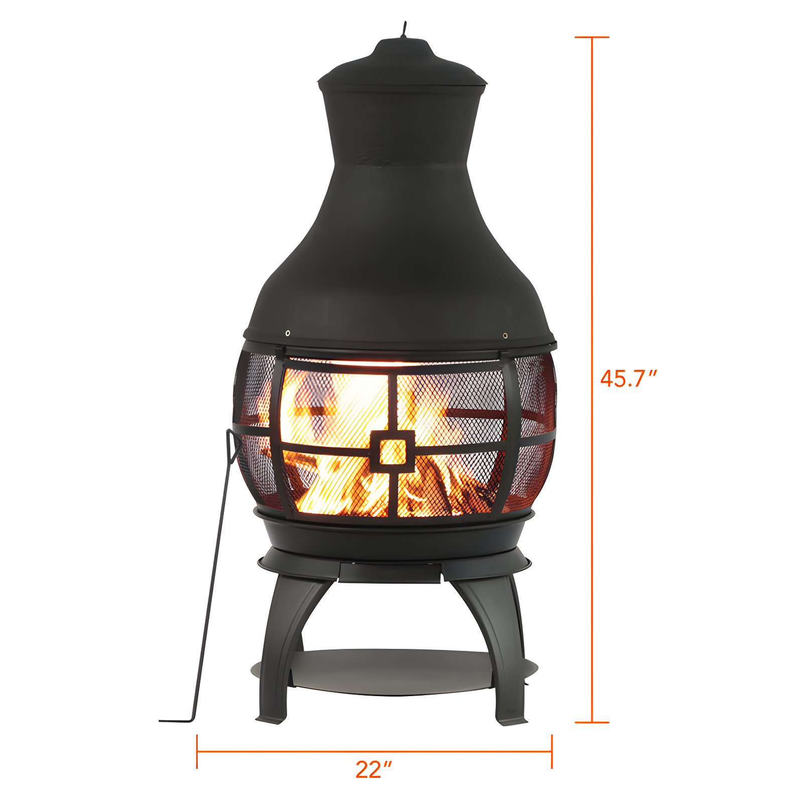 Heatmaxx Round Cast Iron Wood Burning Smokeless Chimnea