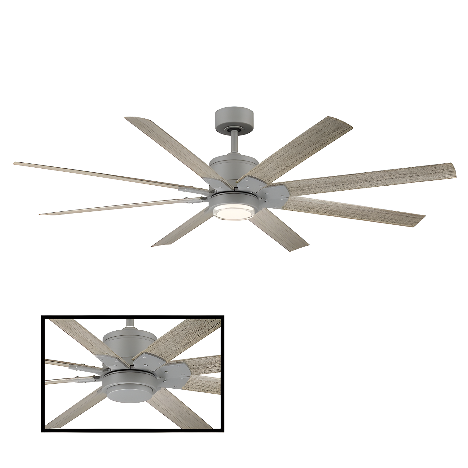 Renegade 8 - Blade Outdoor / Indoor Smart Ceiling Fan with Remote Control and LED Light Kit Included