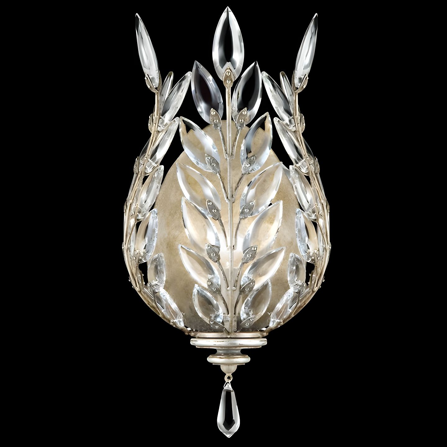 Crystal Laurel Flush Mounted Sconce