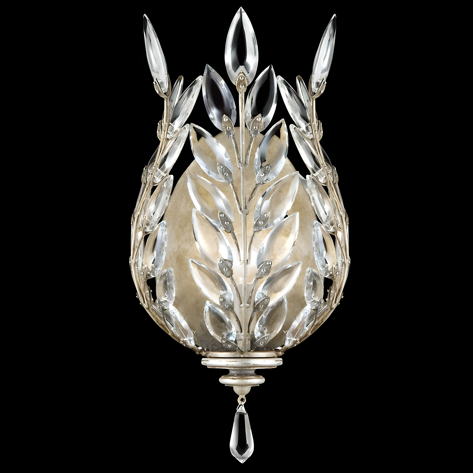 Crystal Laurel Flush Mounted Sconce