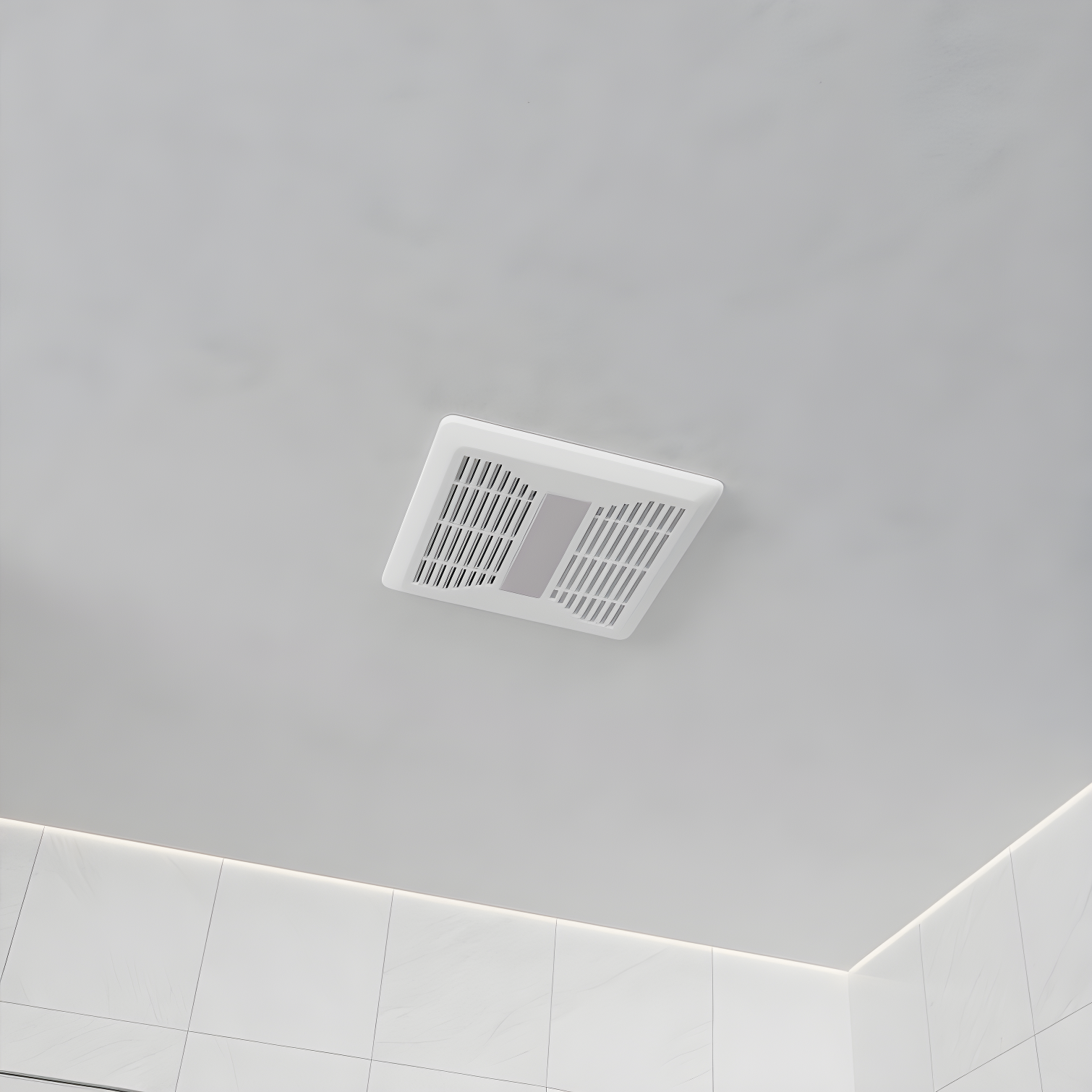 ANZZI 110 CFM 1.3 Sones Super Quiet Square Grill Ceiling Mount Sturdy 26 Watt Bathroom Exhaust Fan With Built-In LED Light Energy Star Rated