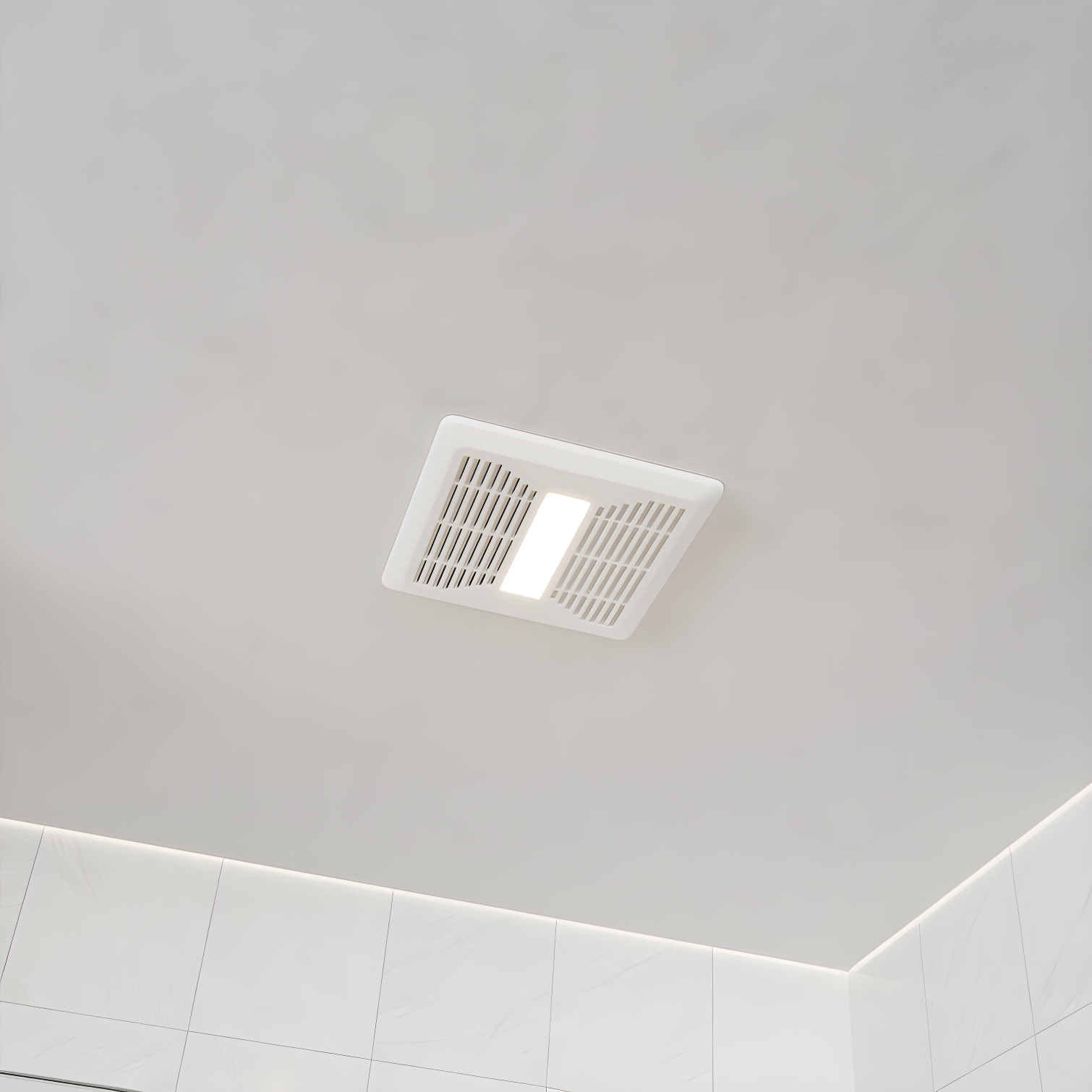 ANZZI 110 CFM 1.3 Sones Super Quiet Square Grill Ceiling Mount Sturdy 26 Watt Bathroom Exhaust Fan With Built-In LED Light Energy Star Rated