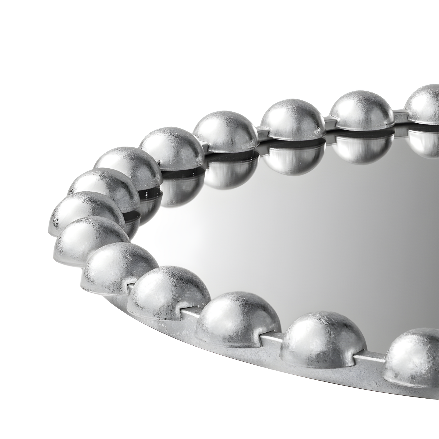 Marlowe Beaded Round Metal Wall Mirror