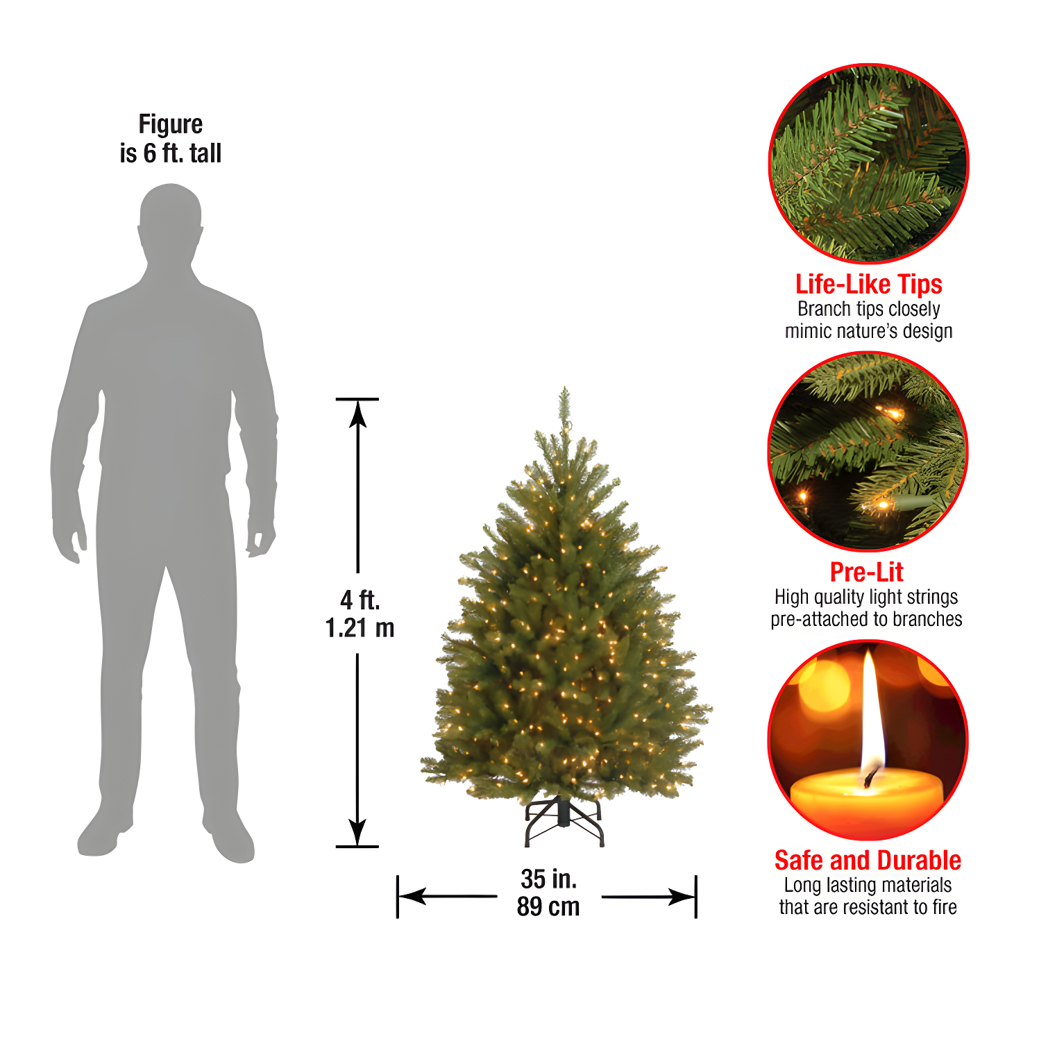 The Holiday Aisle® Dunhill Fir Tree with Clear Lights