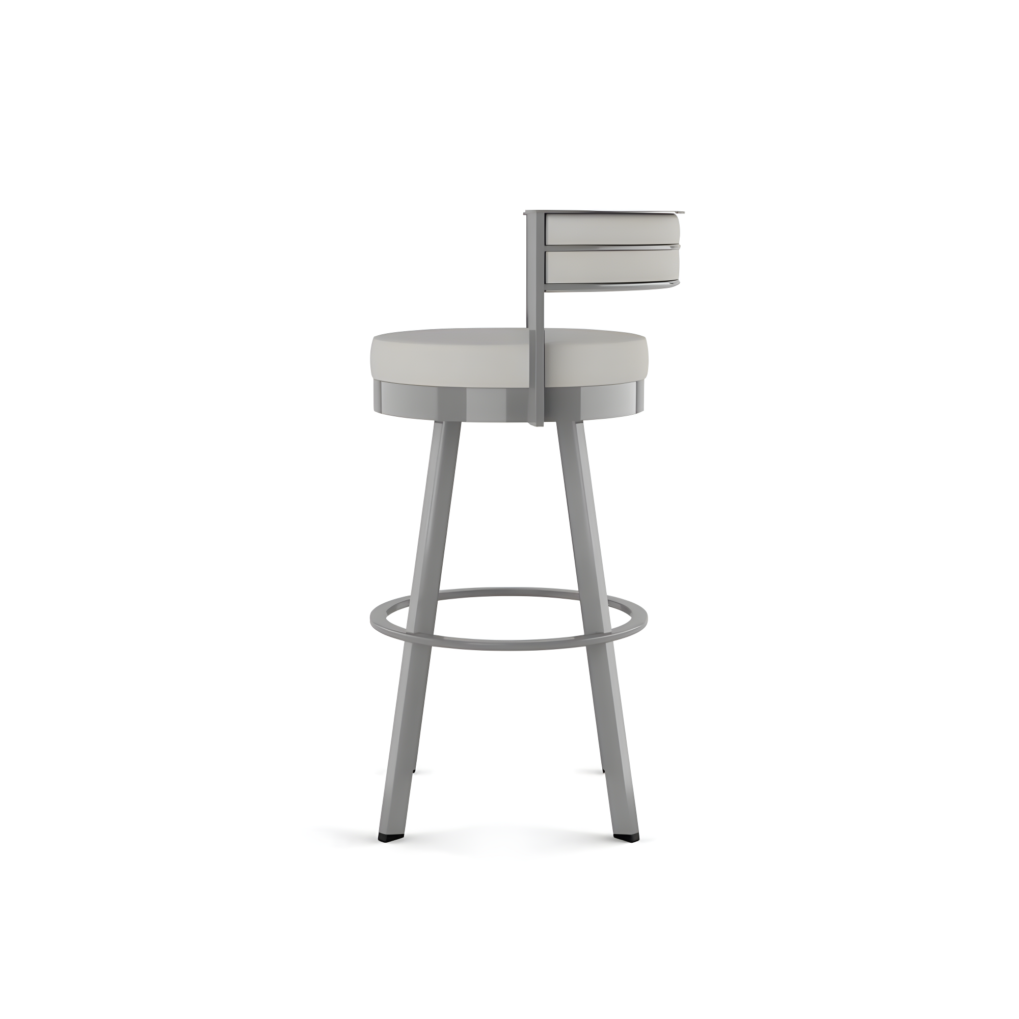 Amisco Browser Upholstered Counter Height Barstool Gray: Oval Back, Polyester, Steel Frame, 300 lbs Capacity