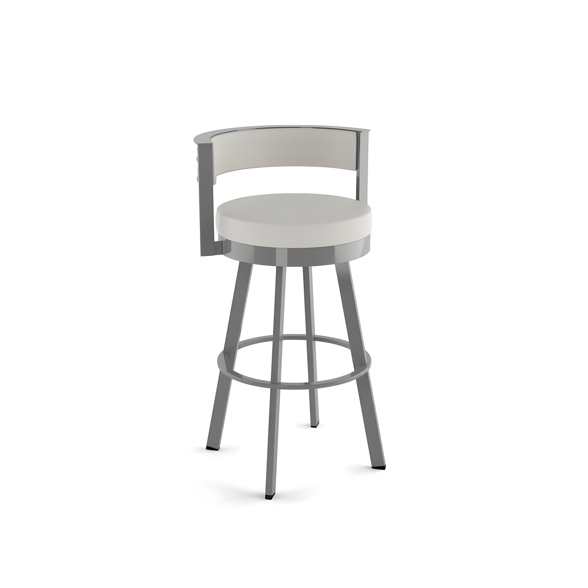 Amisco Browser Upholstered Counter Height Barstool Gray: Oval Back, Polyester, Steel Frame, 300 lbs Capacity