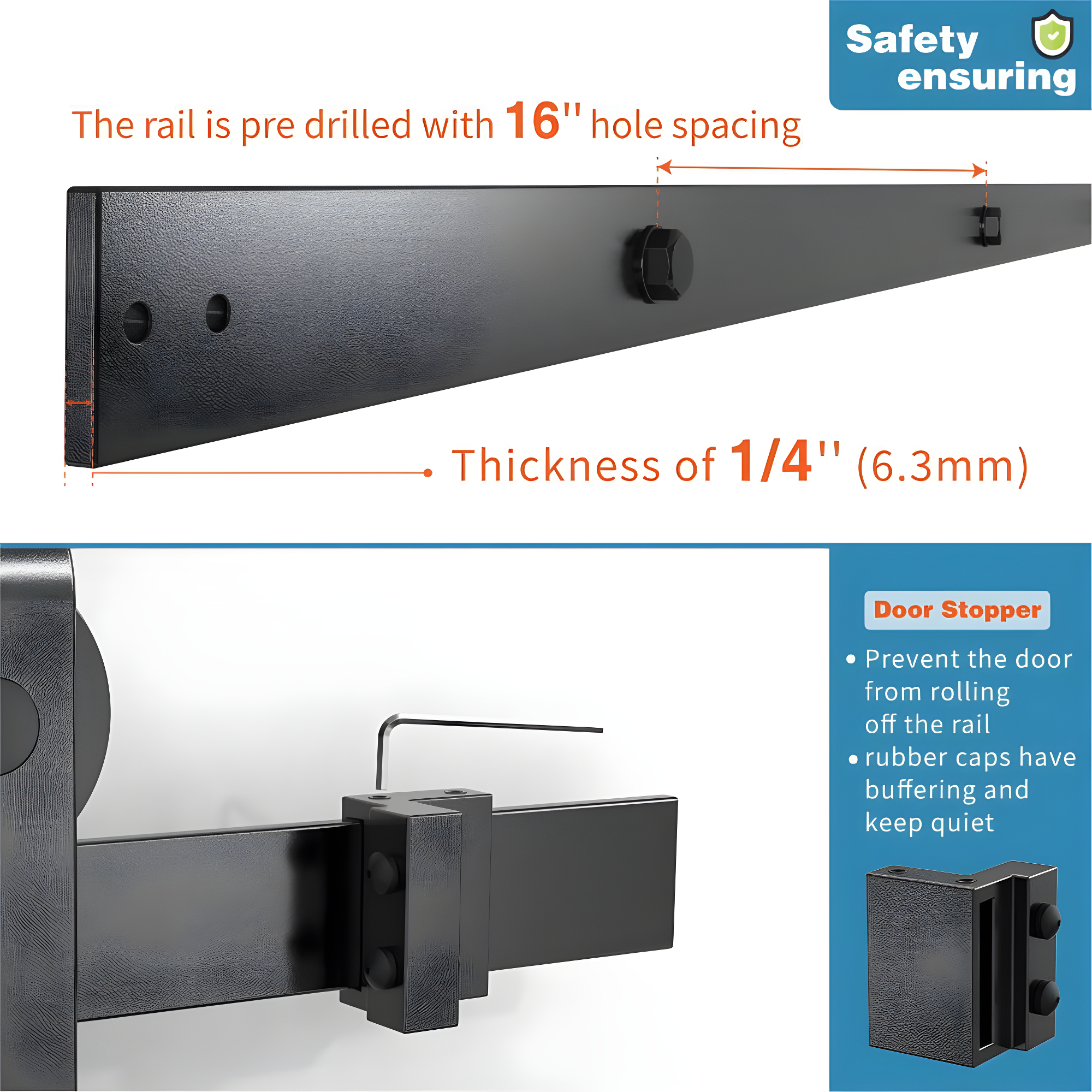 Sliding Standard Double Barn Door Hardware Kit