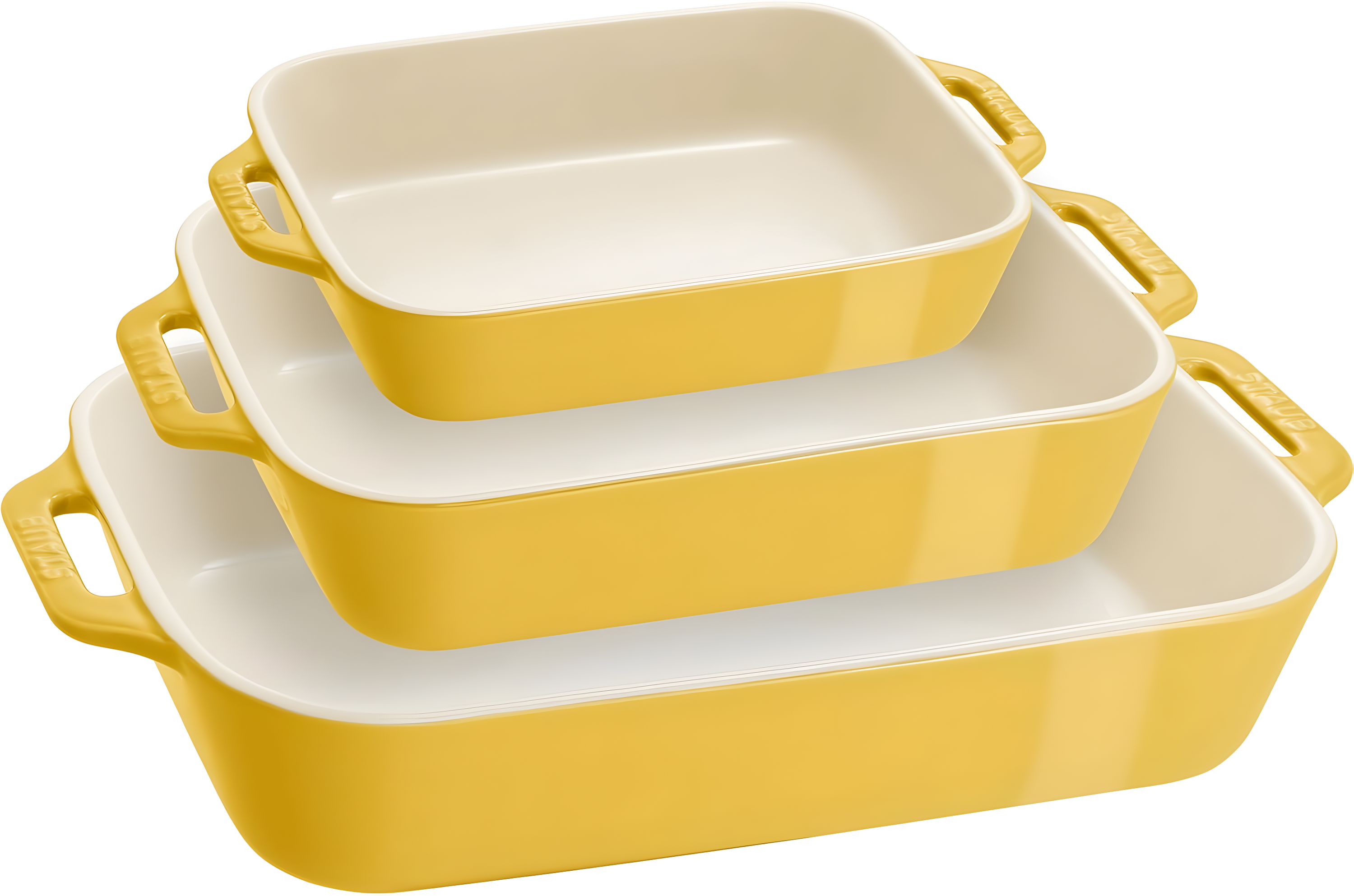 Staub ® Citron Rectangular Bakers, Set of 3