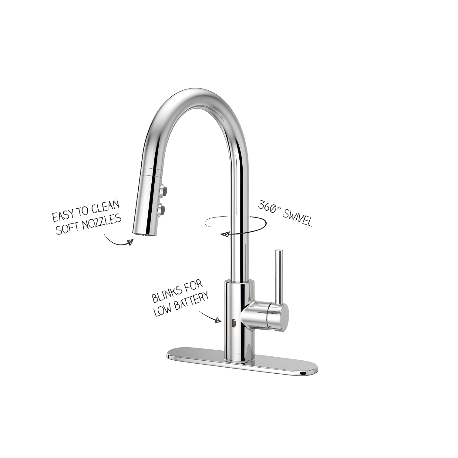 Stellen Pull Down Touchless Single Handle Kitchen Faucet