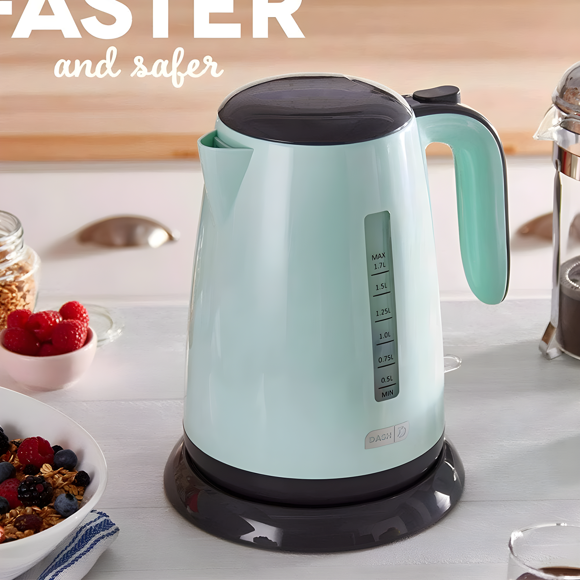 DASH Healthy Breakfast 1.7 Qt. Plastic Electric Tea Kettle