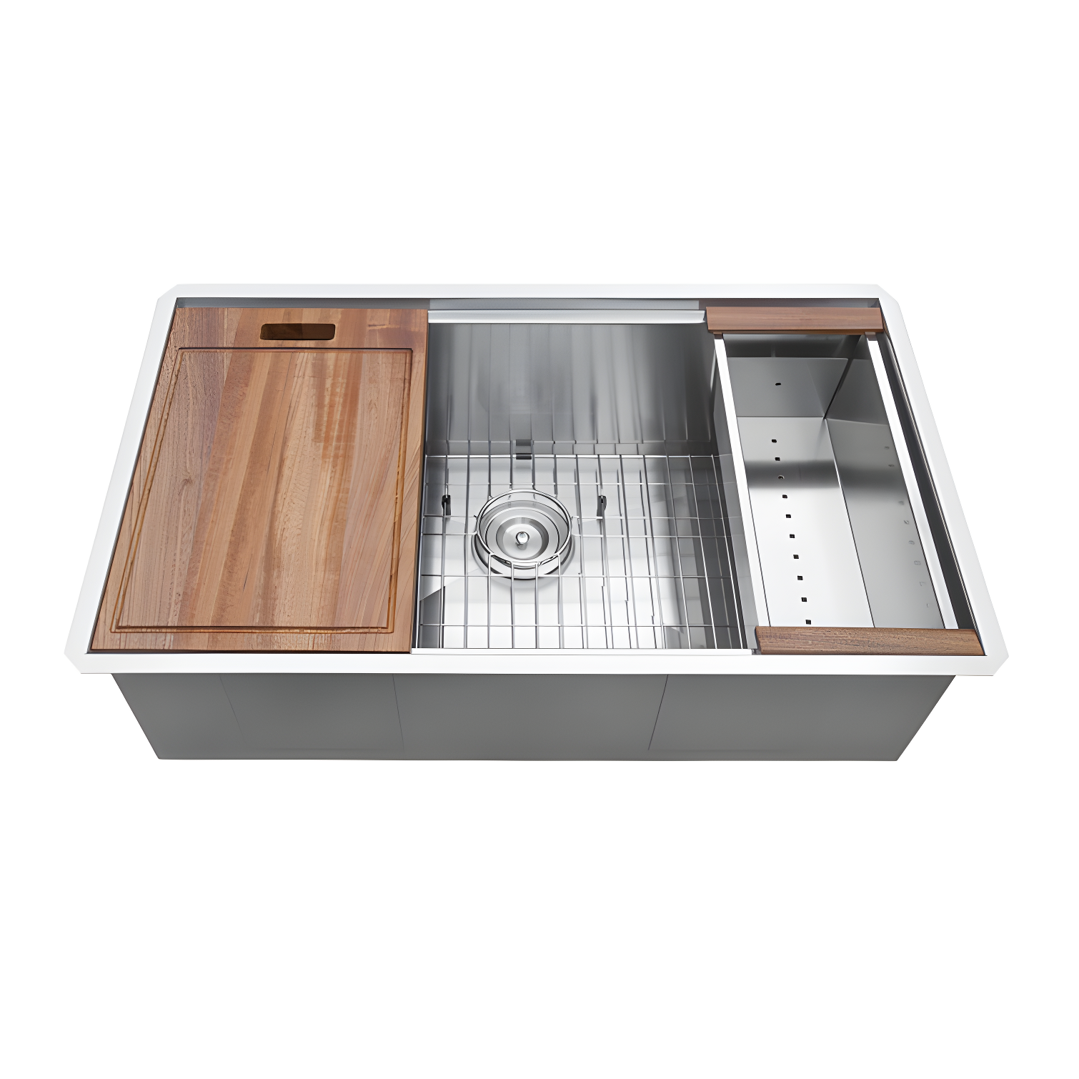 Ruvati RVH8303 Ruvati Workstation Undermount 16 Gauge Stainless Steel Kitchen Sink Single Bowl