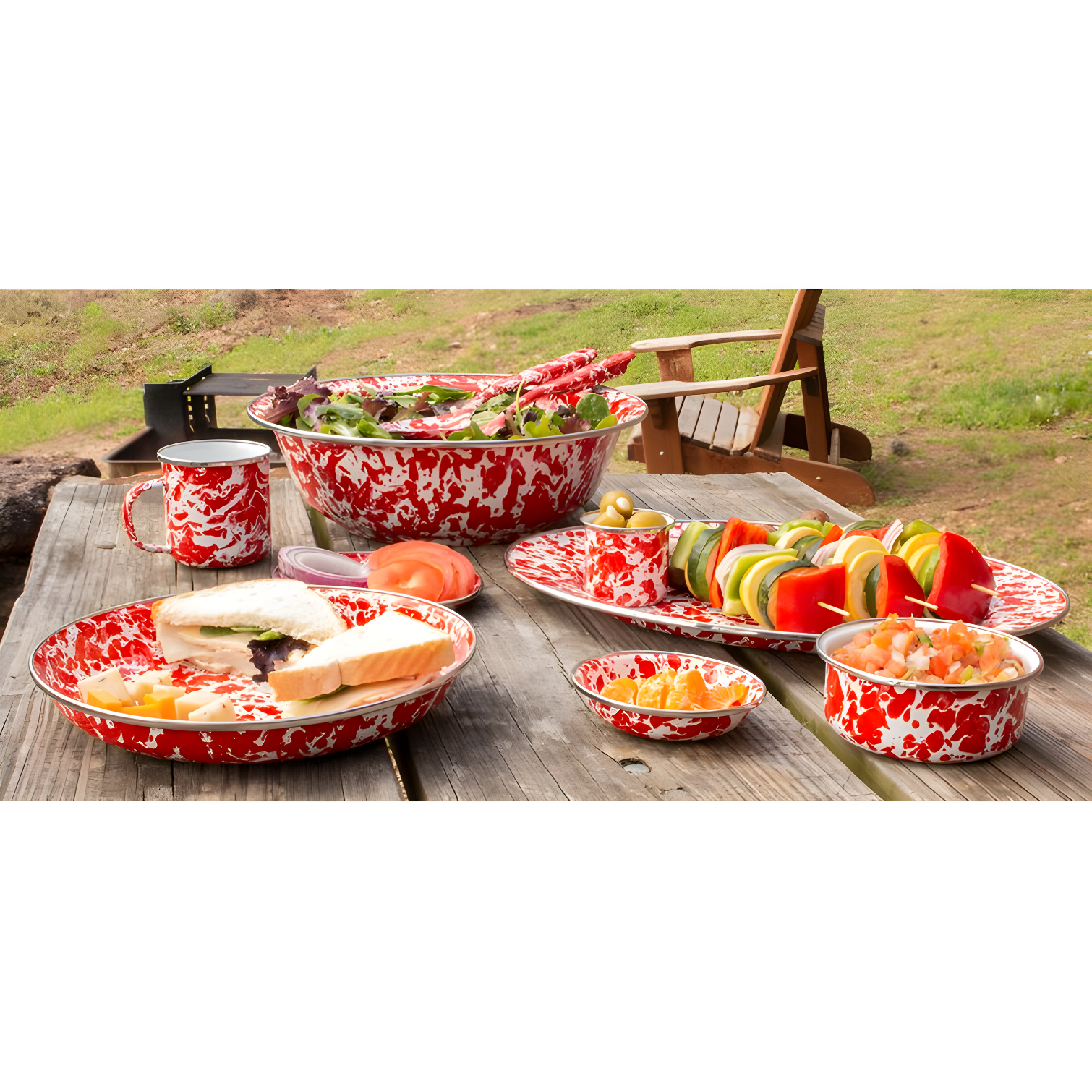 Golden Rabbit Golden Rabbit Swirl 4 Quarts Enamelware Round Dutch Oven