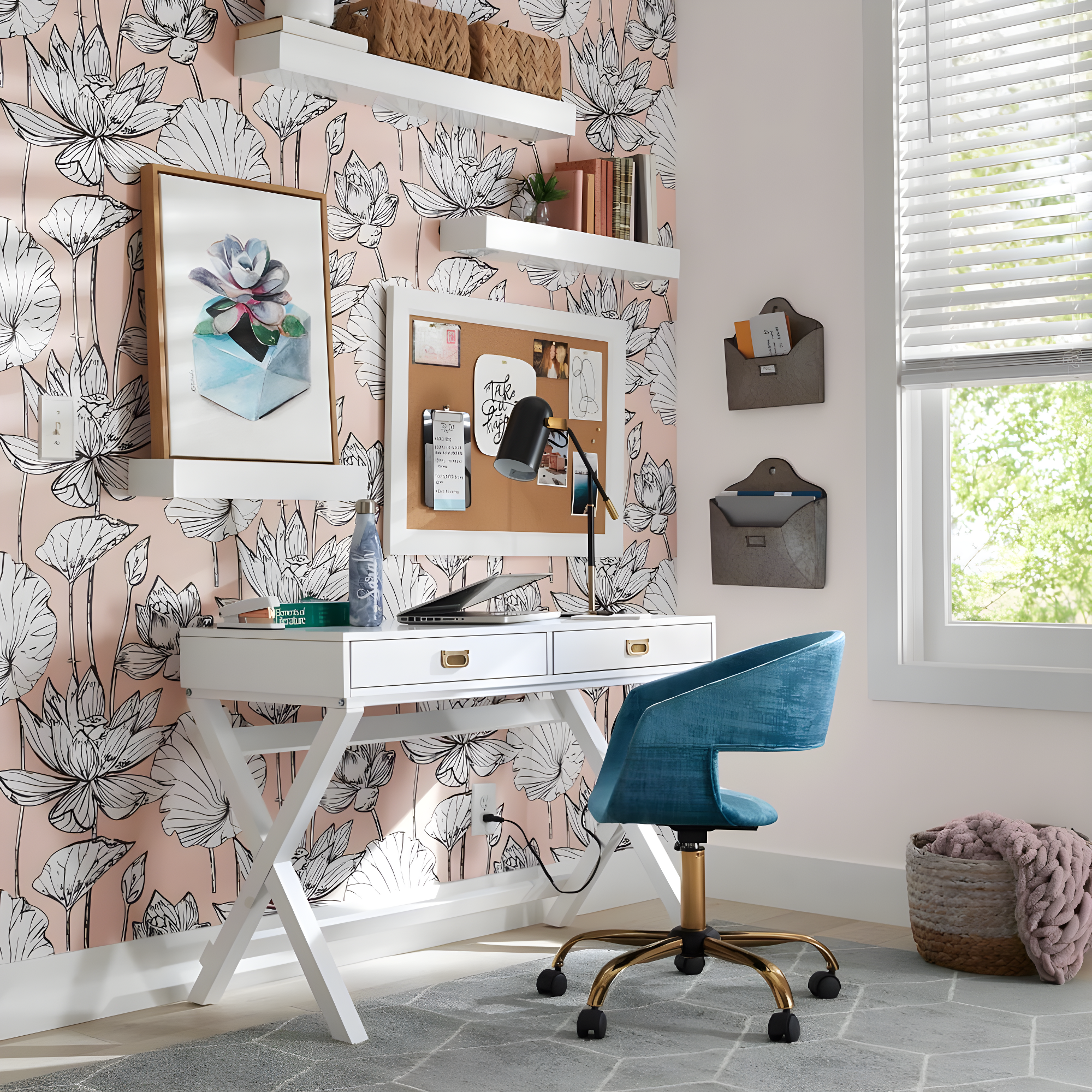 Amanti Art Natural Cork Board Wood Framed Blanco White Bulletin Board 32 in. x 24 in.