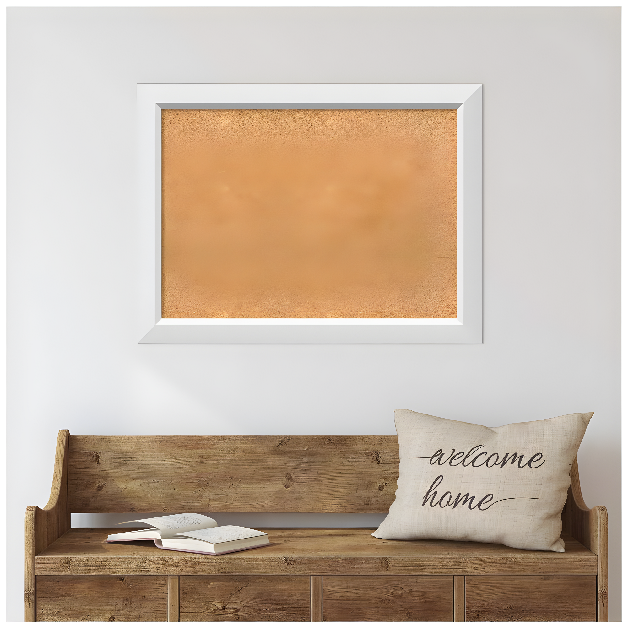 Amanti Art Natural Cork Board Wood Framed Blanco White Bulletin Board 32 in. x 24 in.