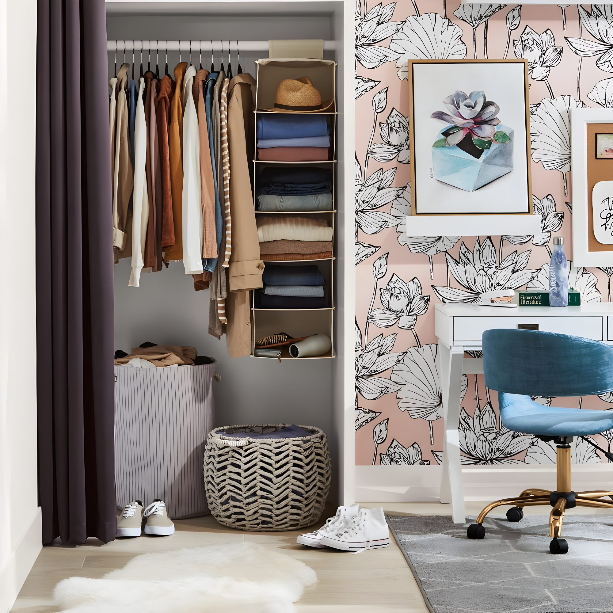 Amanti Art Natural Cork Board Wood Framed Blanco White Bulletin Board 32 in. x 24 in.