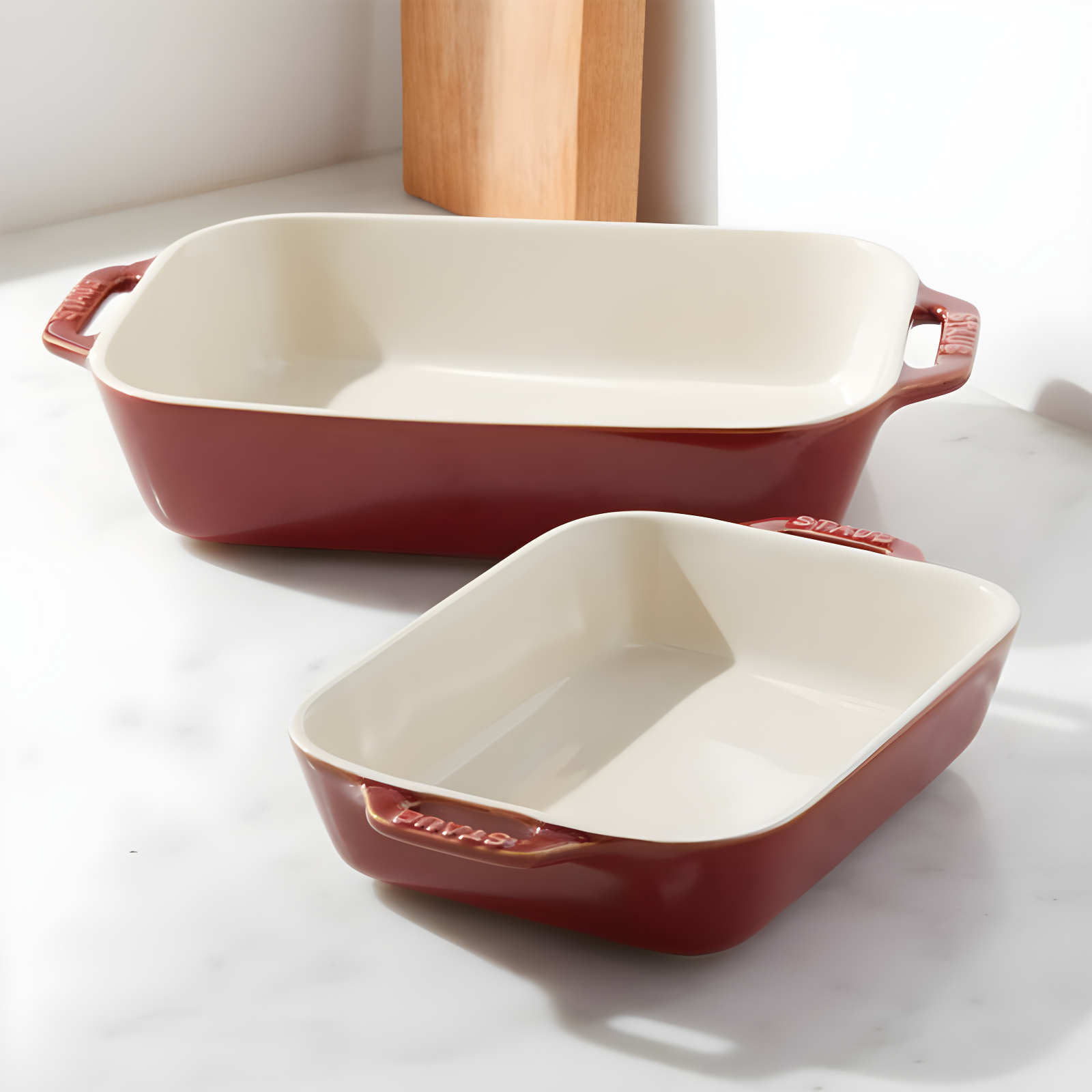 Staub ® Rustic Red 2-Piece Rectangular Baker Set