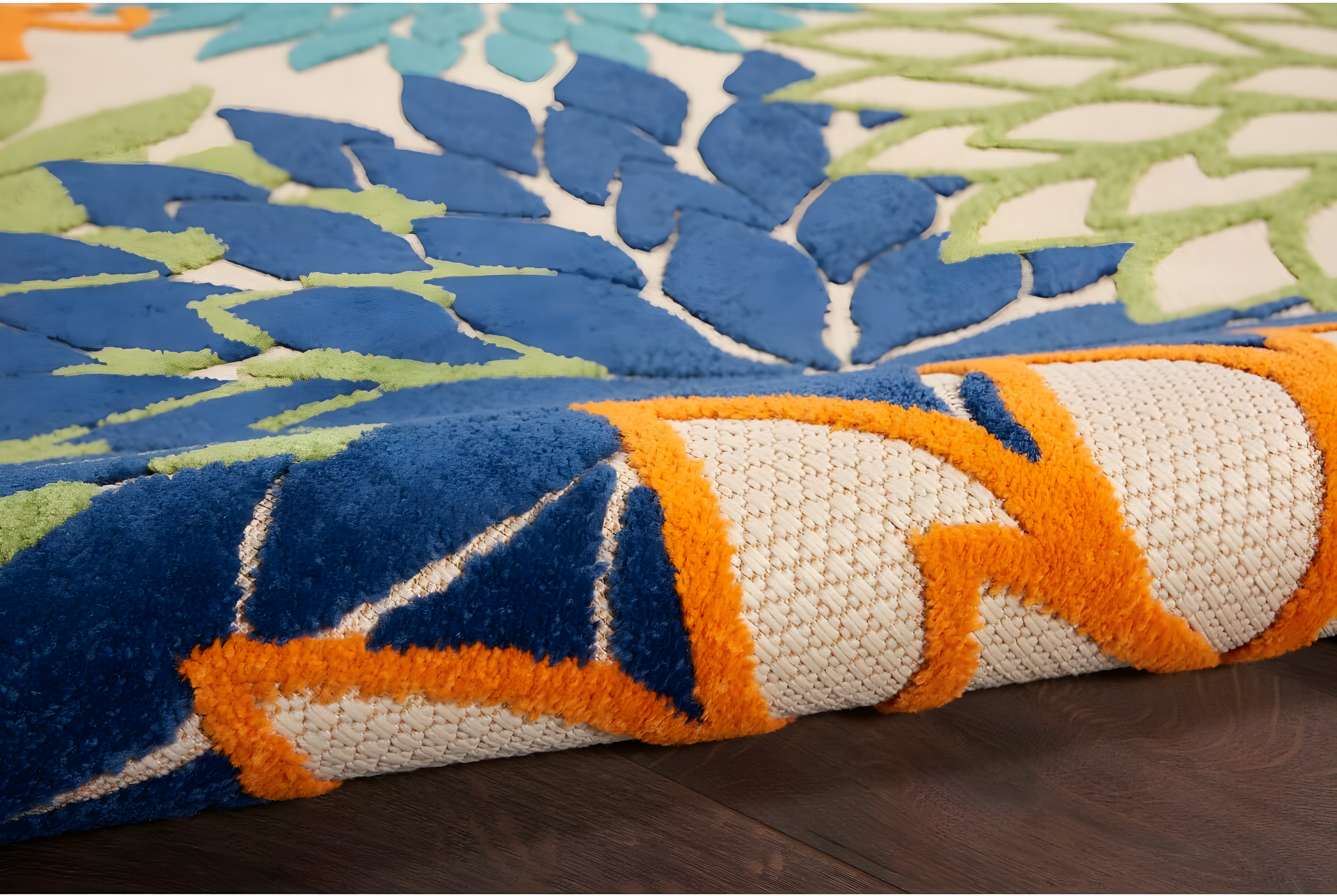 Nourison Aloha Floral Bloom Flatweave High-Low Indoor Outdoor Area Rug Multicolor 7' x 10'