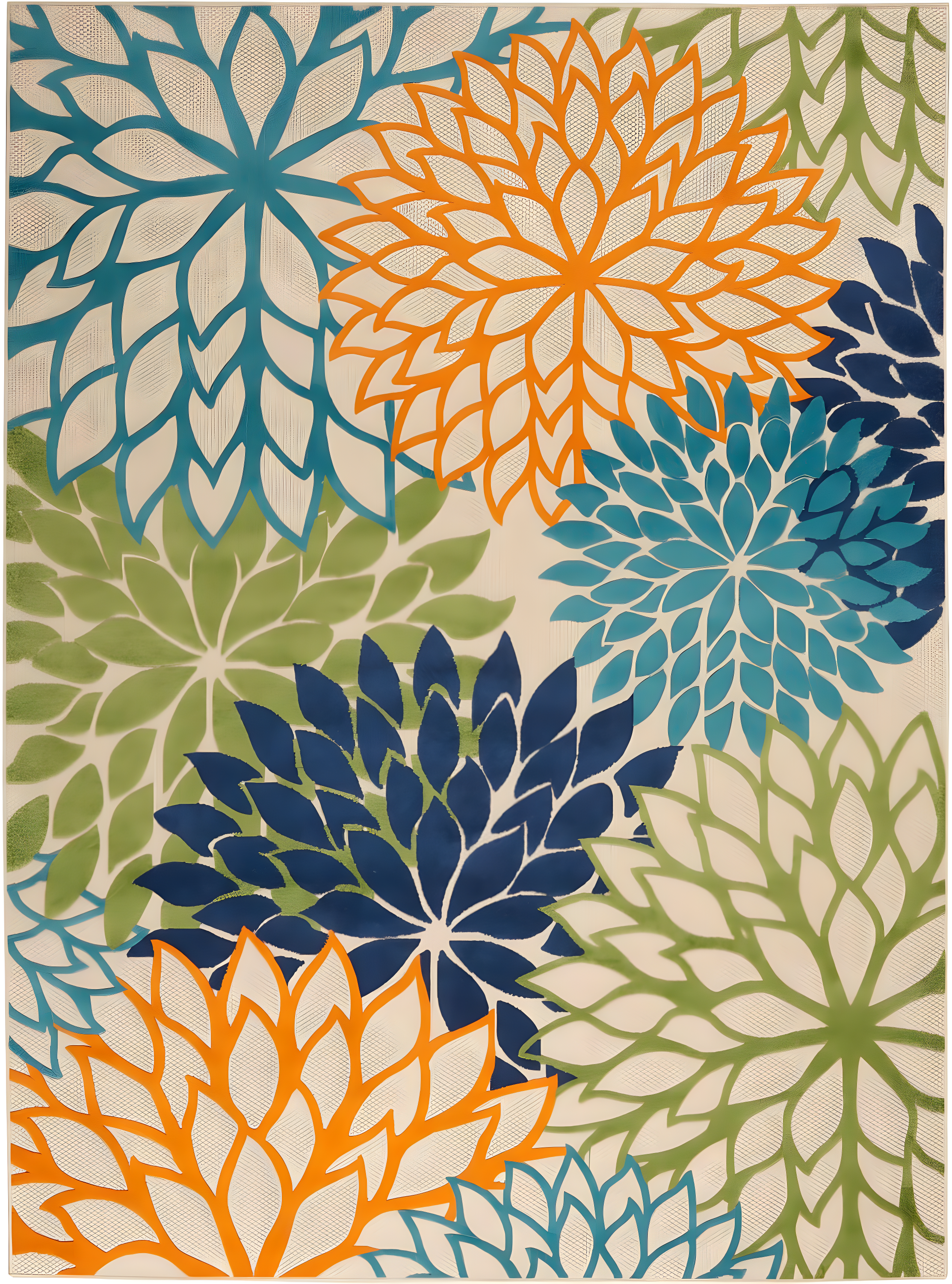 Nourison Aloha Floral Bloom Flatweave High-Low Indoor Outdoor Area Rug Multicolor 7' x 10'