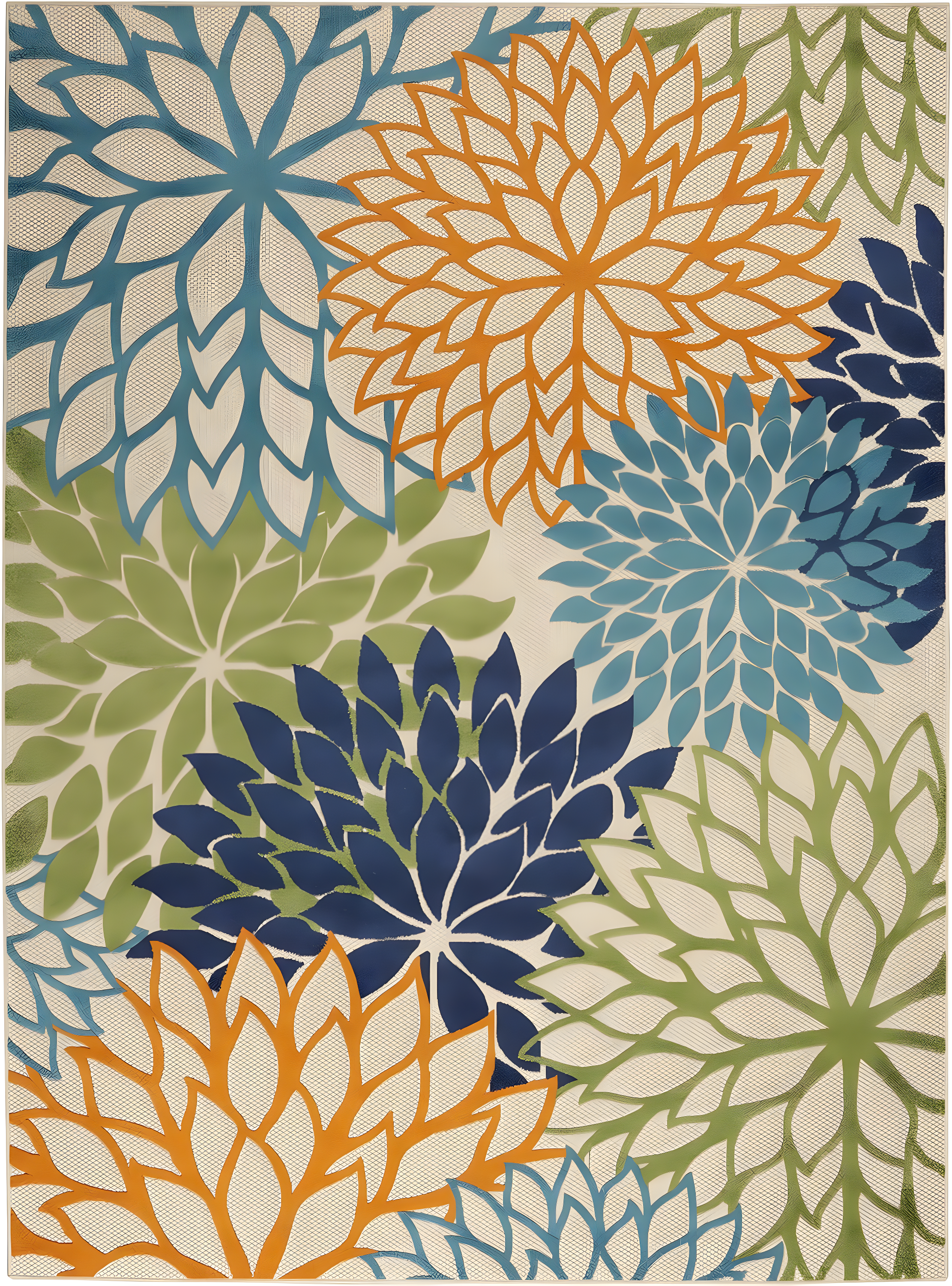 Nourison Aloha Floral Bloom Flatweave High-Low Indoor Outdoor Area Rug Multicolor 7' x 10'