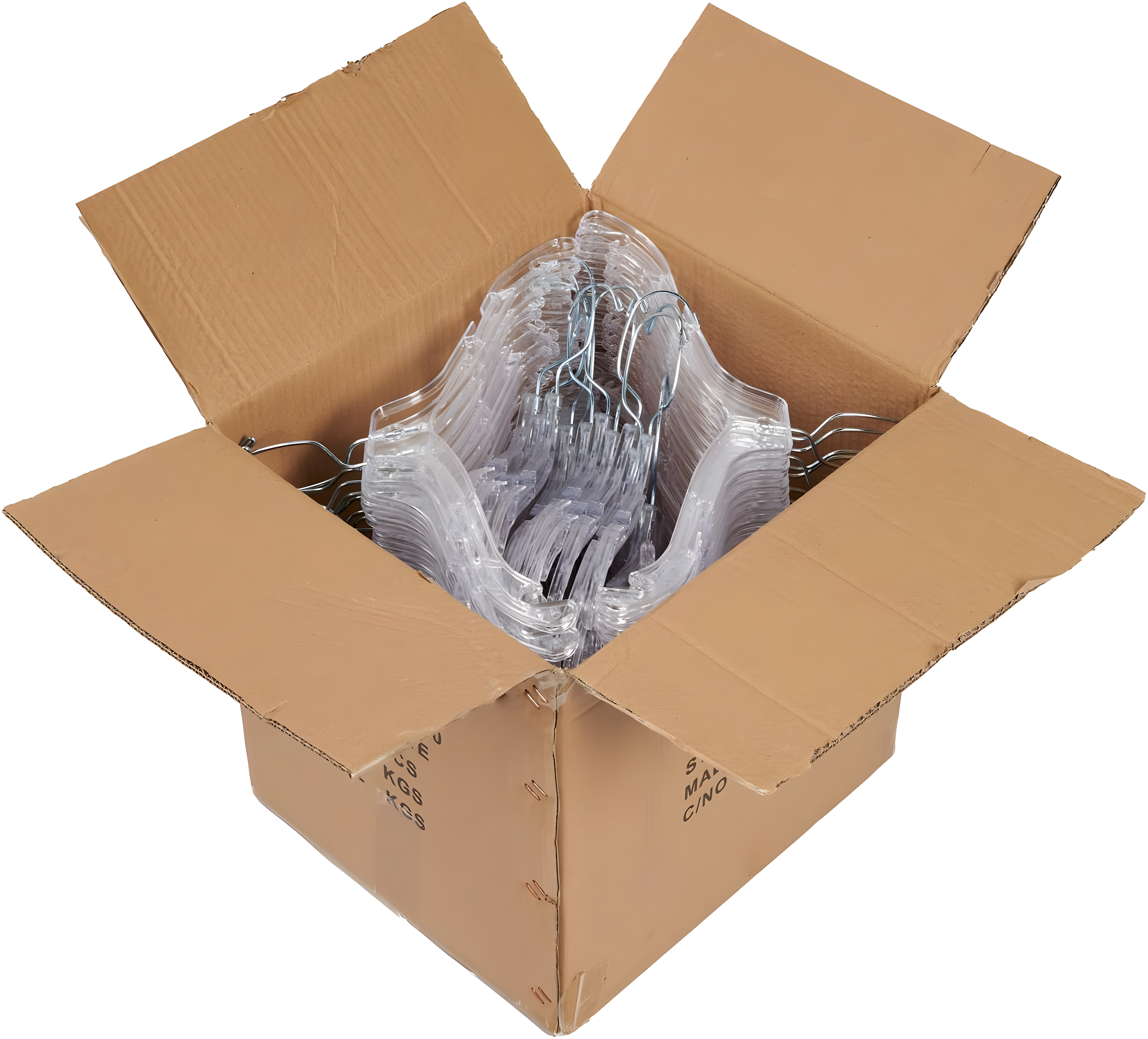 SSWBasics 17 inch Clear Plastic Dress Hangers (Case of 20)
