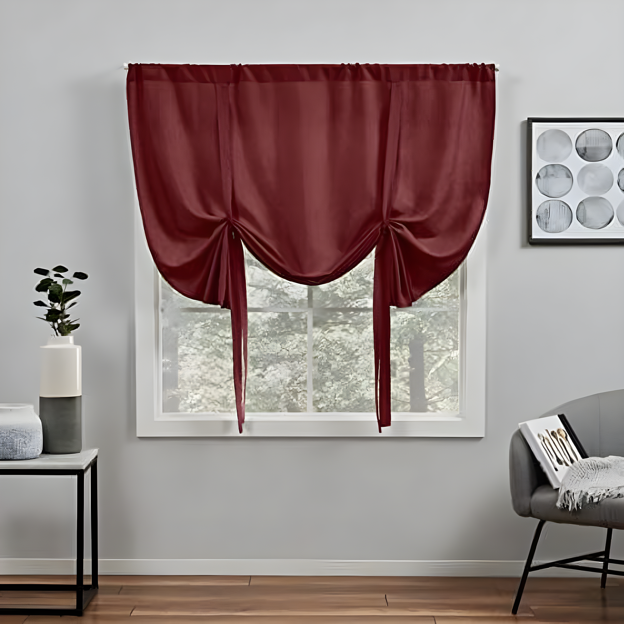 Amalgamated Textiles Exclusive Home Loha Light Filtering Rod Pocket Tie Up Shade