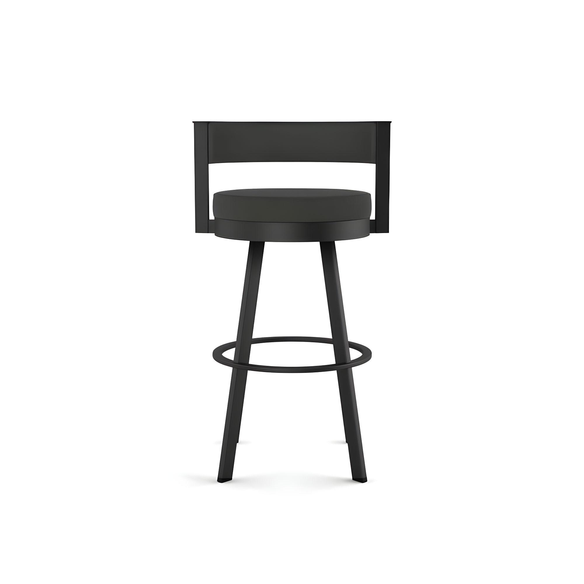 Amisco Browser Upholstered Counter Height Barstool Gray/Black: 10-Year Warranty, Steel Frame, Polyester
