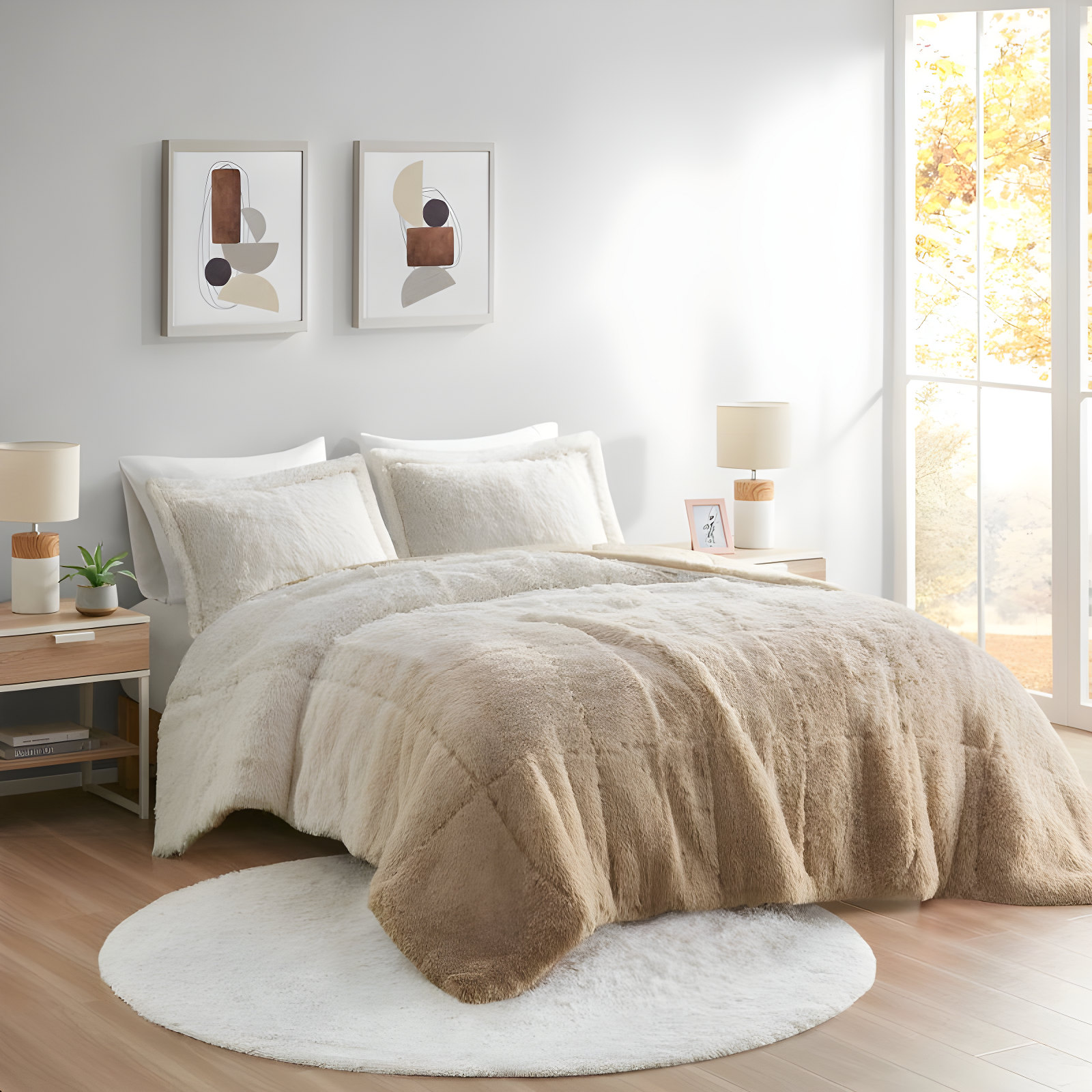 Intelligent Design Malea Shaggy Faux Fur Comforter Mini Set
