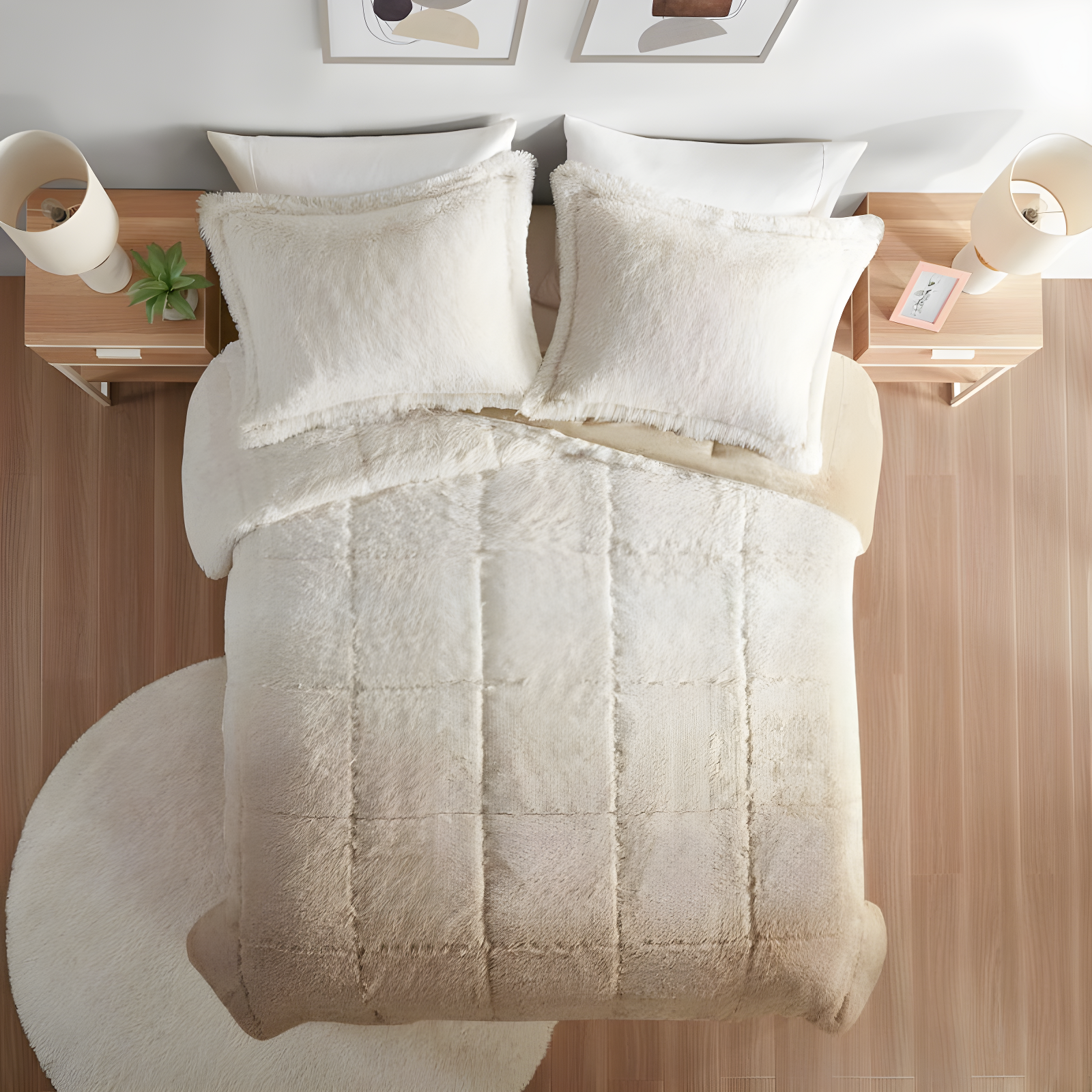 Intelligent Design Malea Shaggy Faux Fur Comforter Mini Set