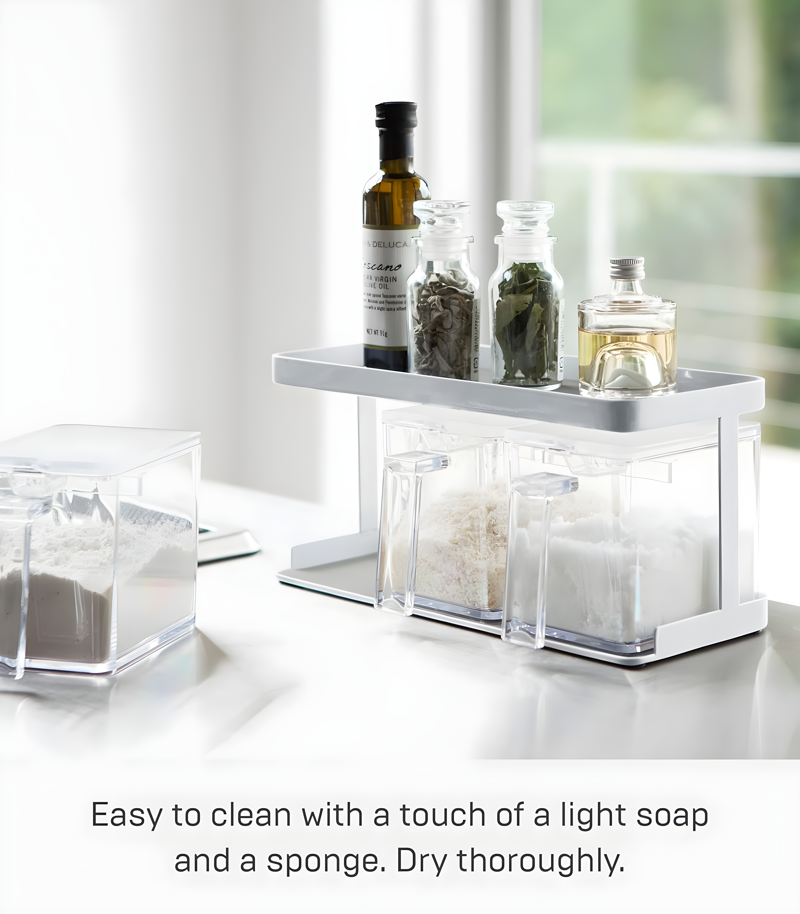 Yamazaki Home Tower Yamazaki Home Pantry Canisters With Rack, Kitchen Organizer, Triple, Steel + Plastic, Handles & Reviews | Wayfair