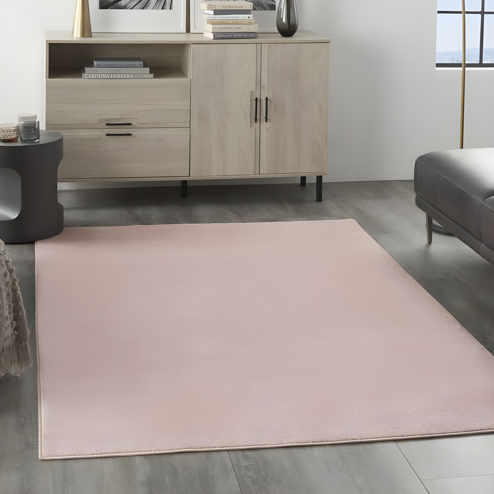 Nourison Essentials Easy Care Indoor Outdoor Area Rug - Pink 5' x 7'