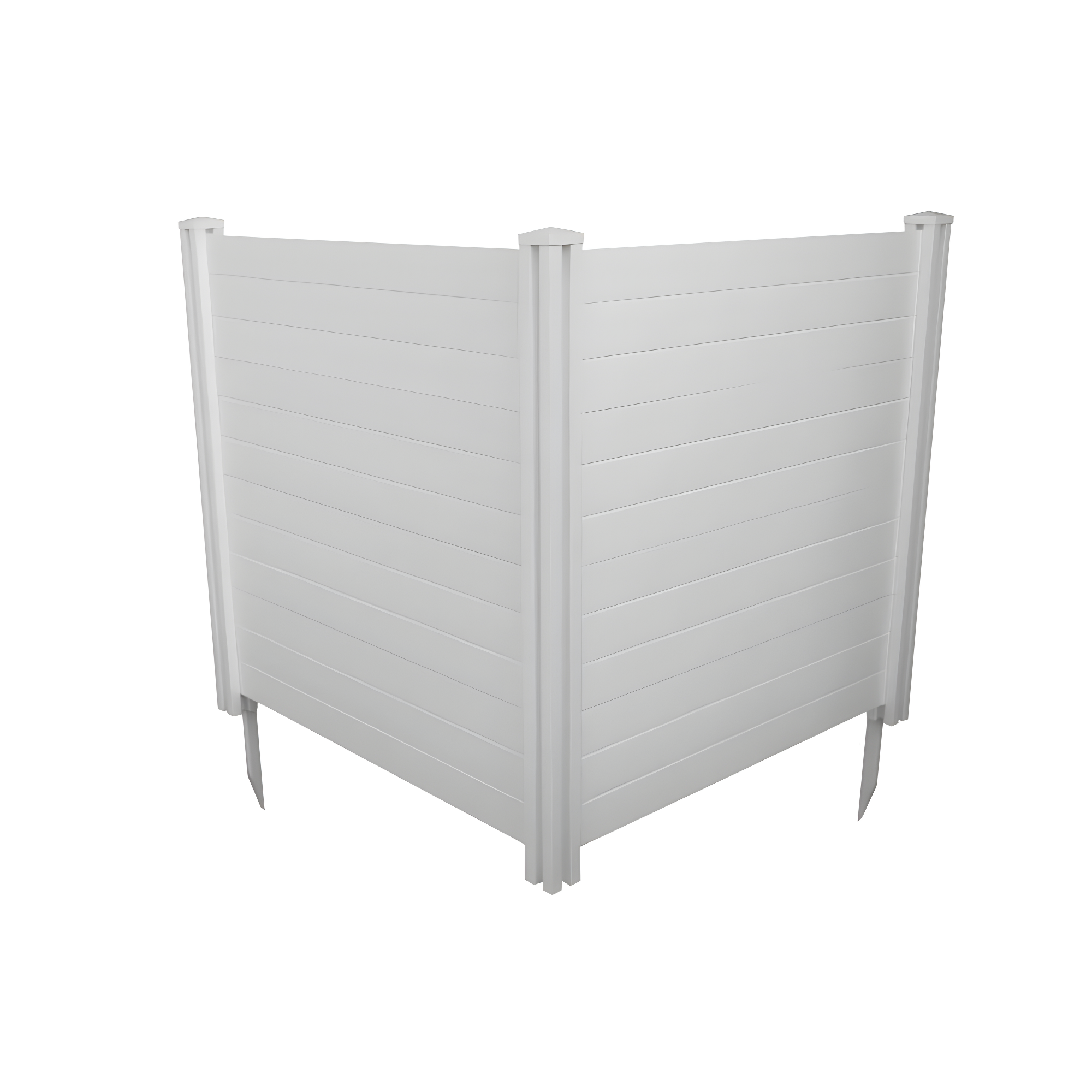 4ft H x 4ft W (2 Panels) No Dig Enclo Premium White Vinyl Privacy Screen, Outdoor Privacy Panels, Use As Air Conditioner Fence, Trash Can Enclosure, Pool Equipment Enclosure, ZP19014