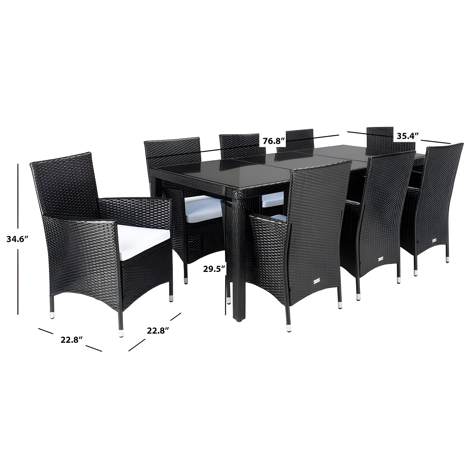 Safavieh Hailee 8 - Person Rectangular Outdoor Dining Set with Cushions