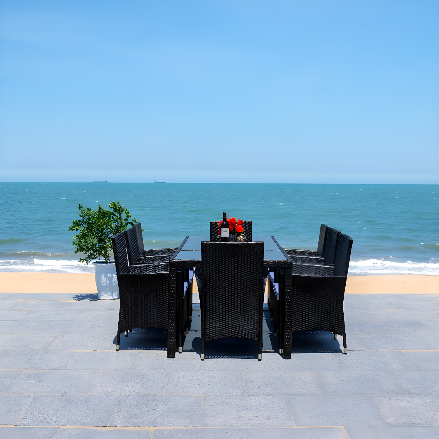 Safavieh Hailee 8 - Person Rectangular Outdoor Dining Set with Cushions