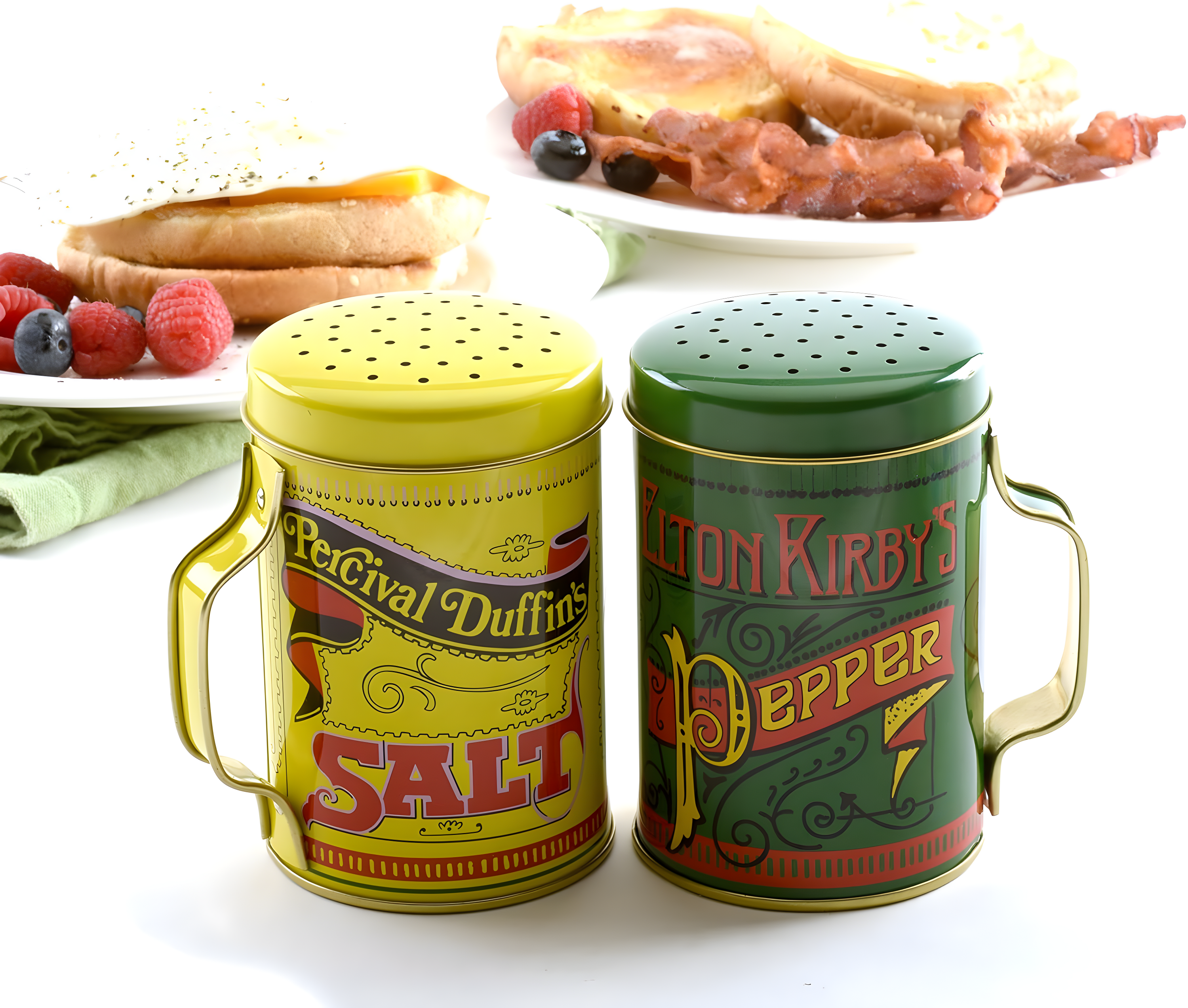 Collections Etc Unique Nostalgia Salt and Pepper Shaker Set Green