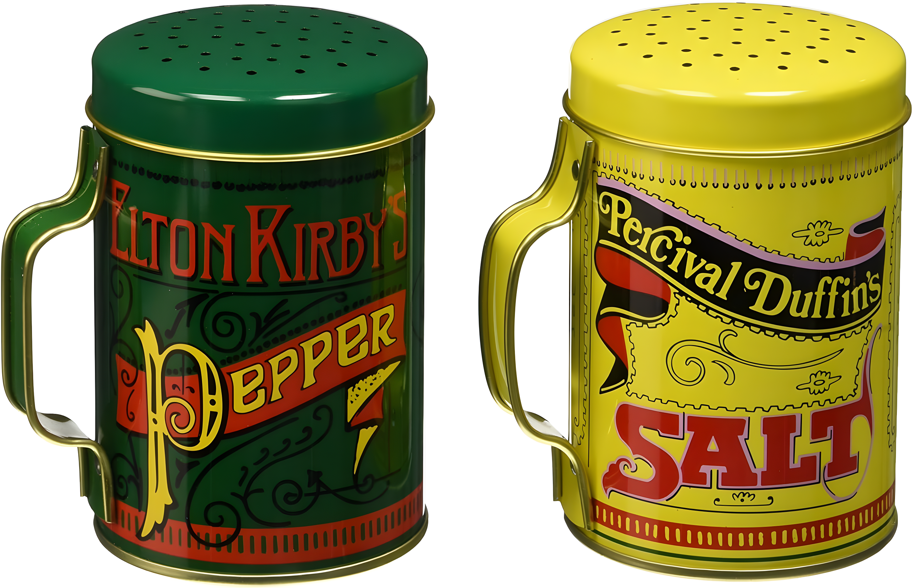 Collections Etc Unique Nostalgia Salt and Pepper Shaker Set Green