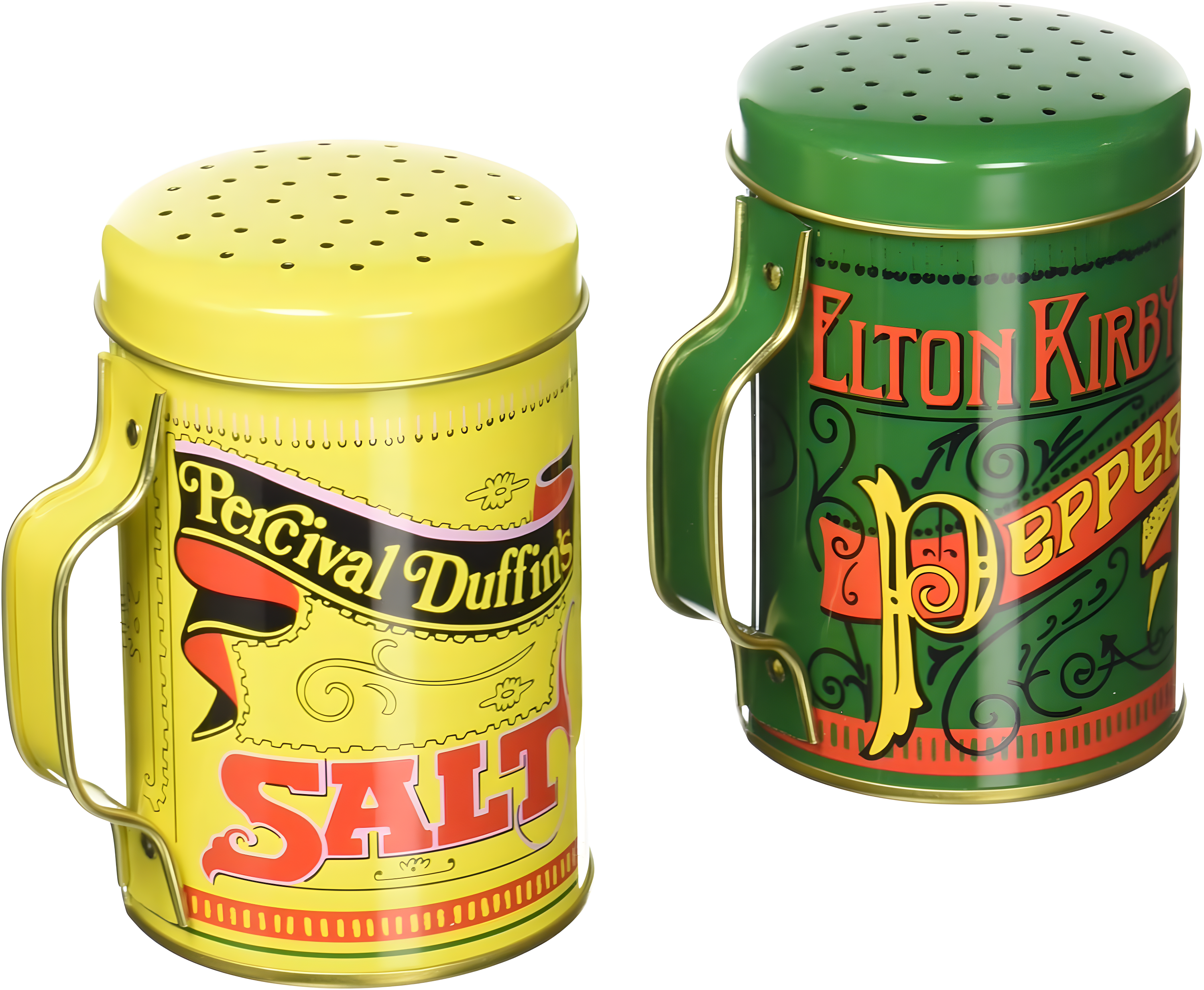 Collections Etc Unique Nostalgia Salt and Pepper Shaker Set Green