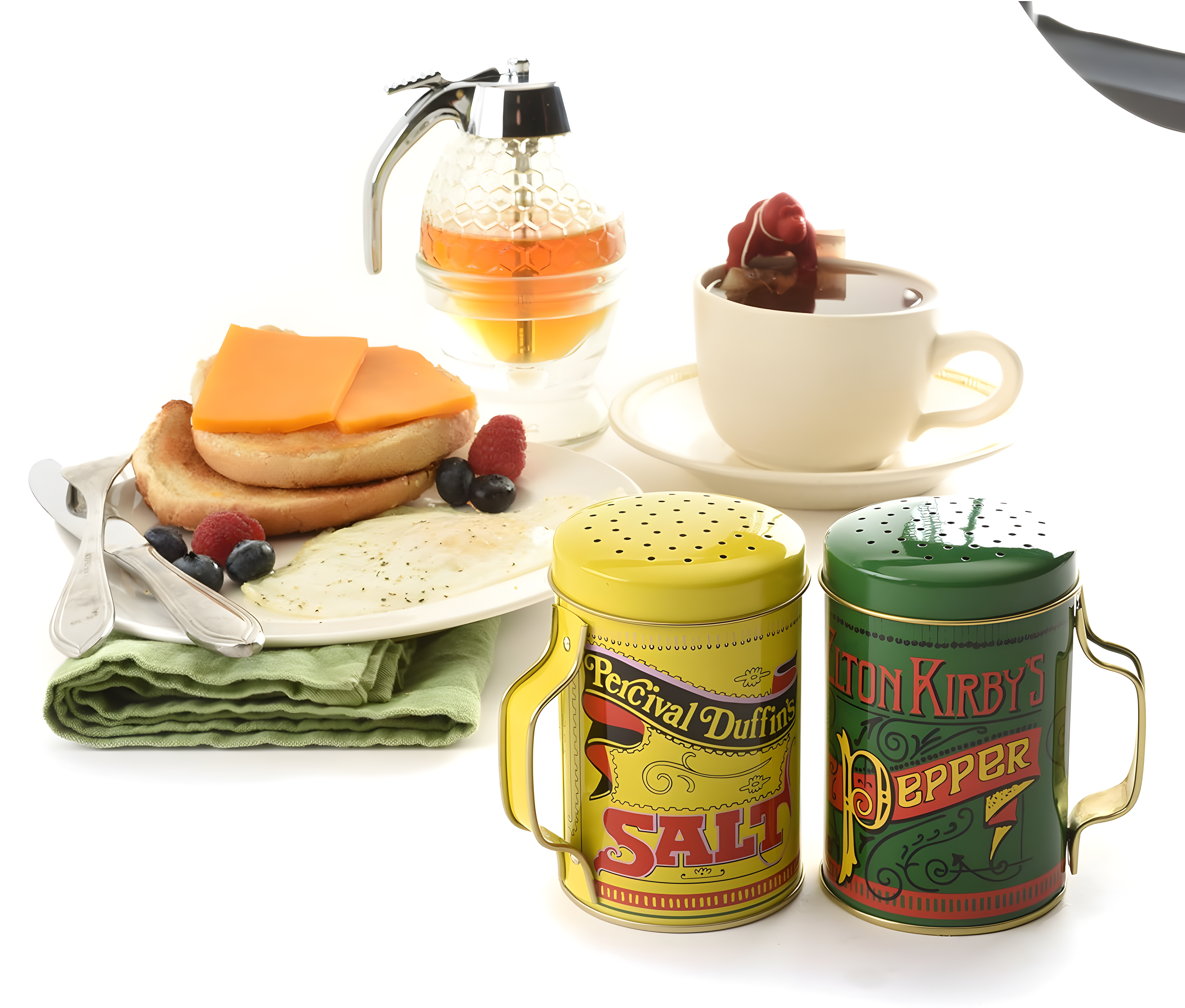 Collections Etc Unique Nostalgia Salt and Pepper Shaker Set Green