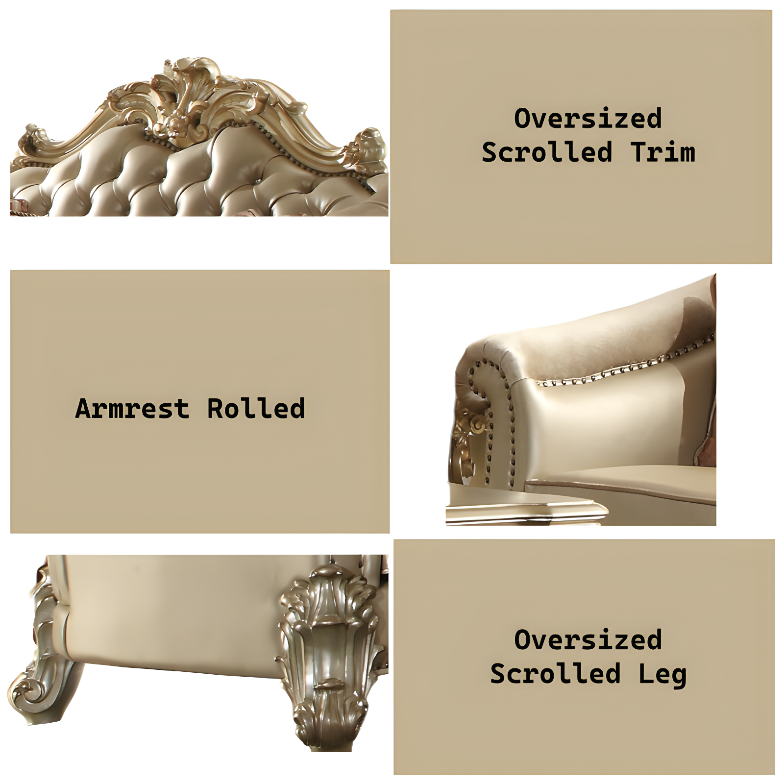 ACME Furniture Vendome 66'' Faux Leather Loveseat