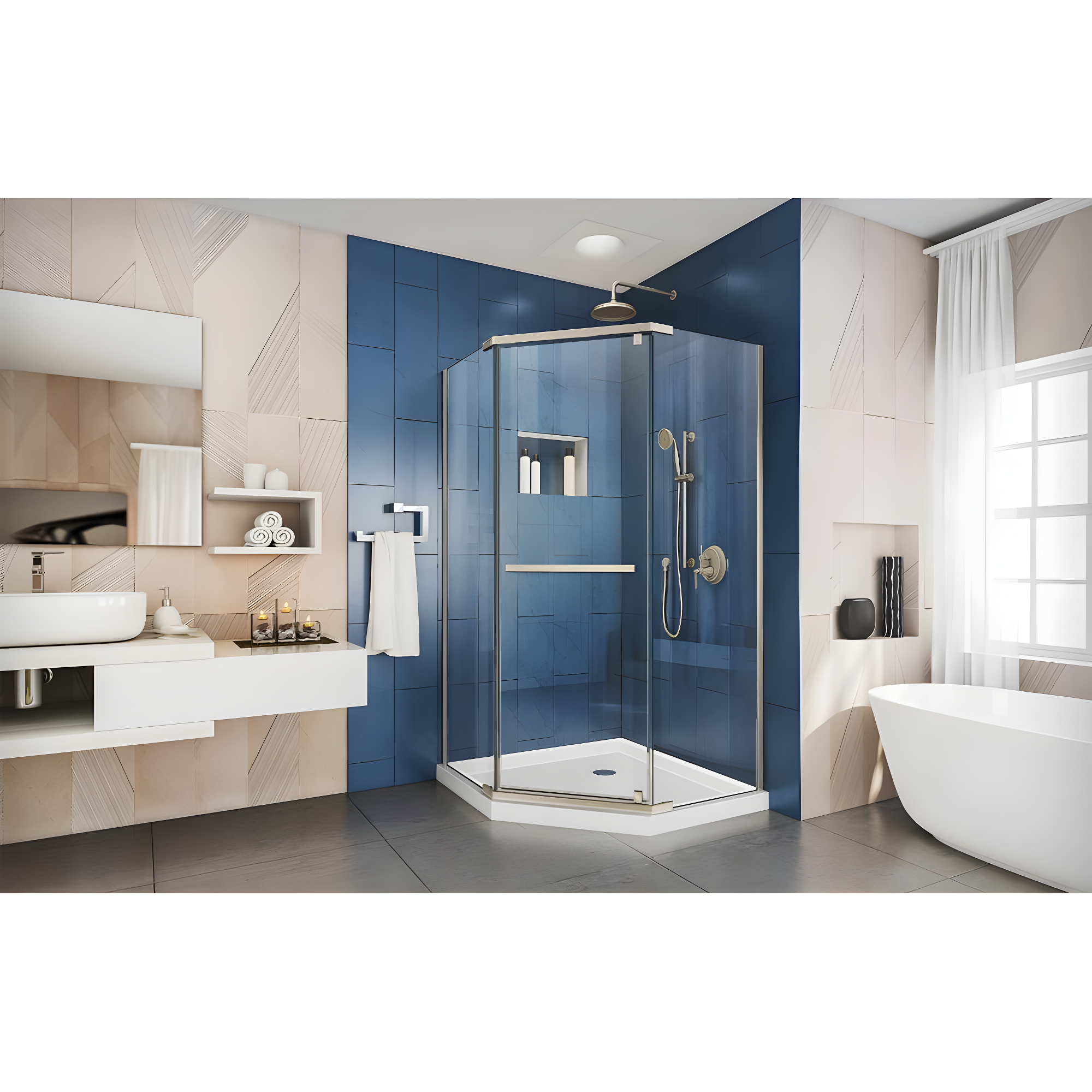 DreamLine Prism 40" x 74.75" Neo-Angle Pivot Shower Enclosure