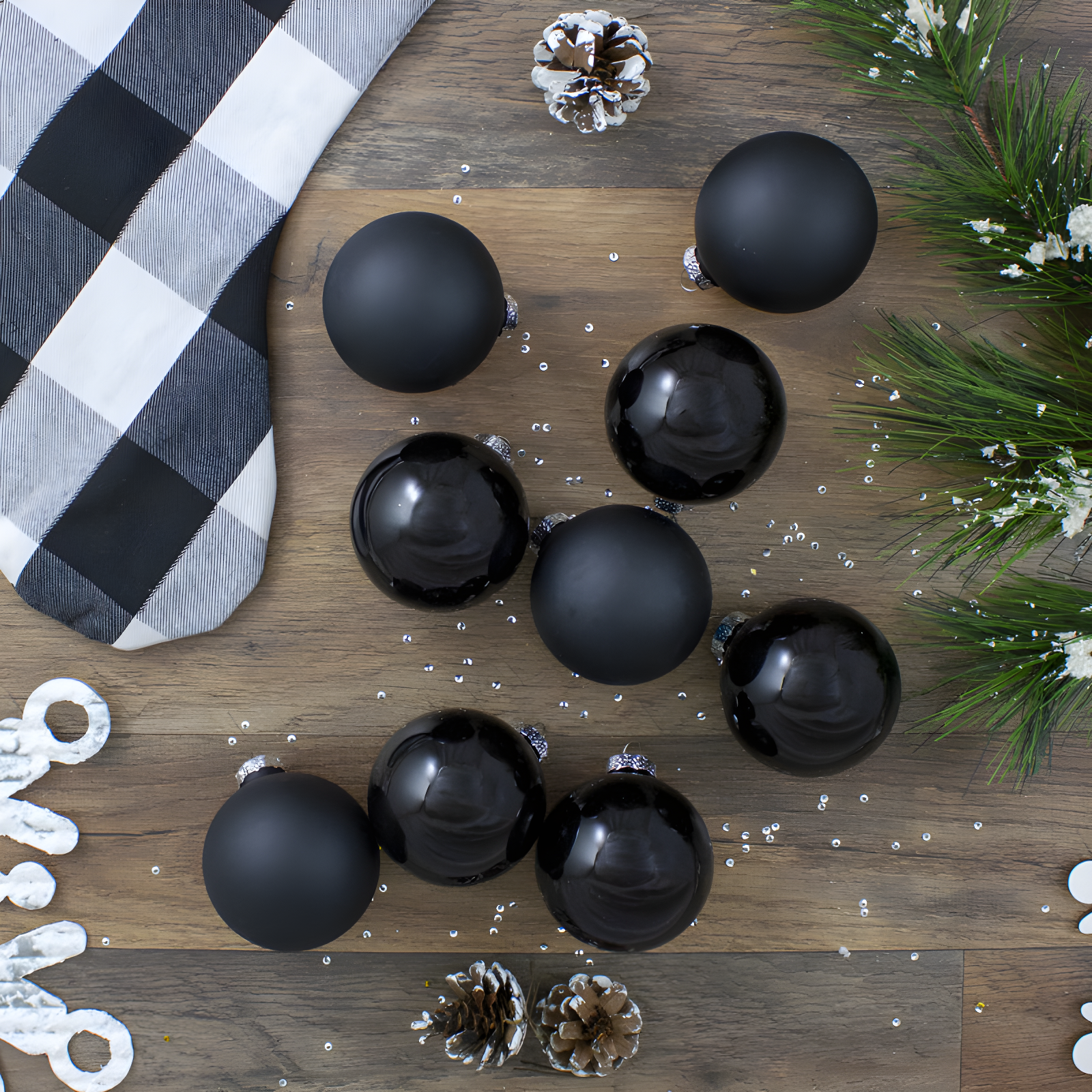 Glass Christmas Ball Ornament (Set of 9)