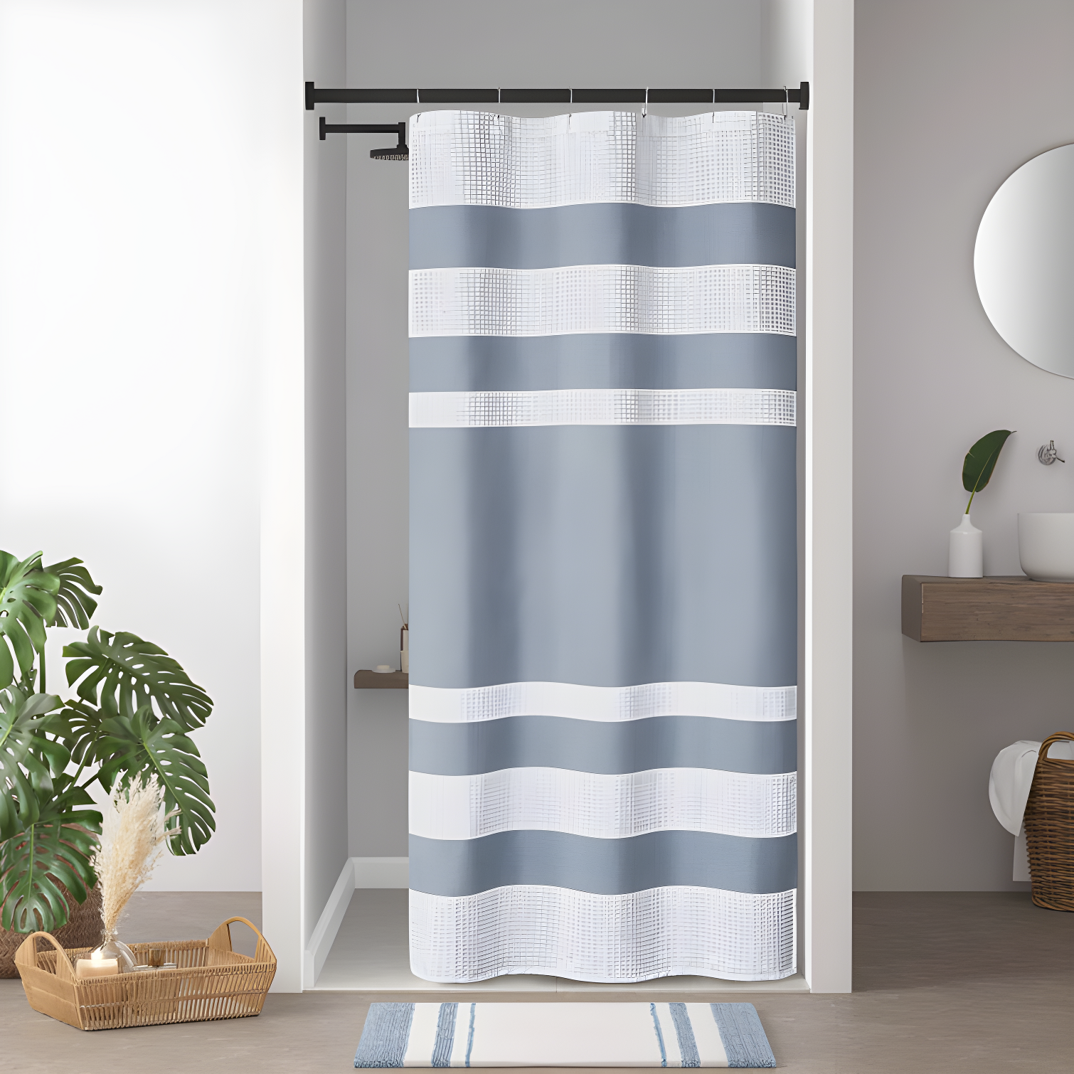Striped Single Shower Curtain