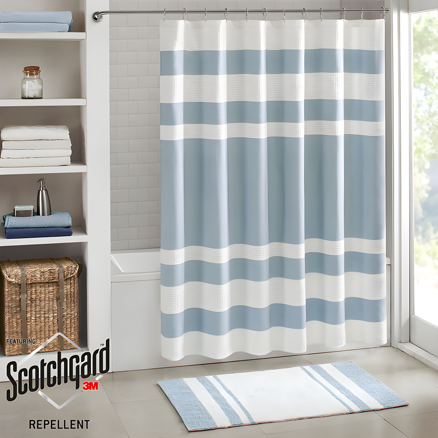 Striped Single Shower Curtain