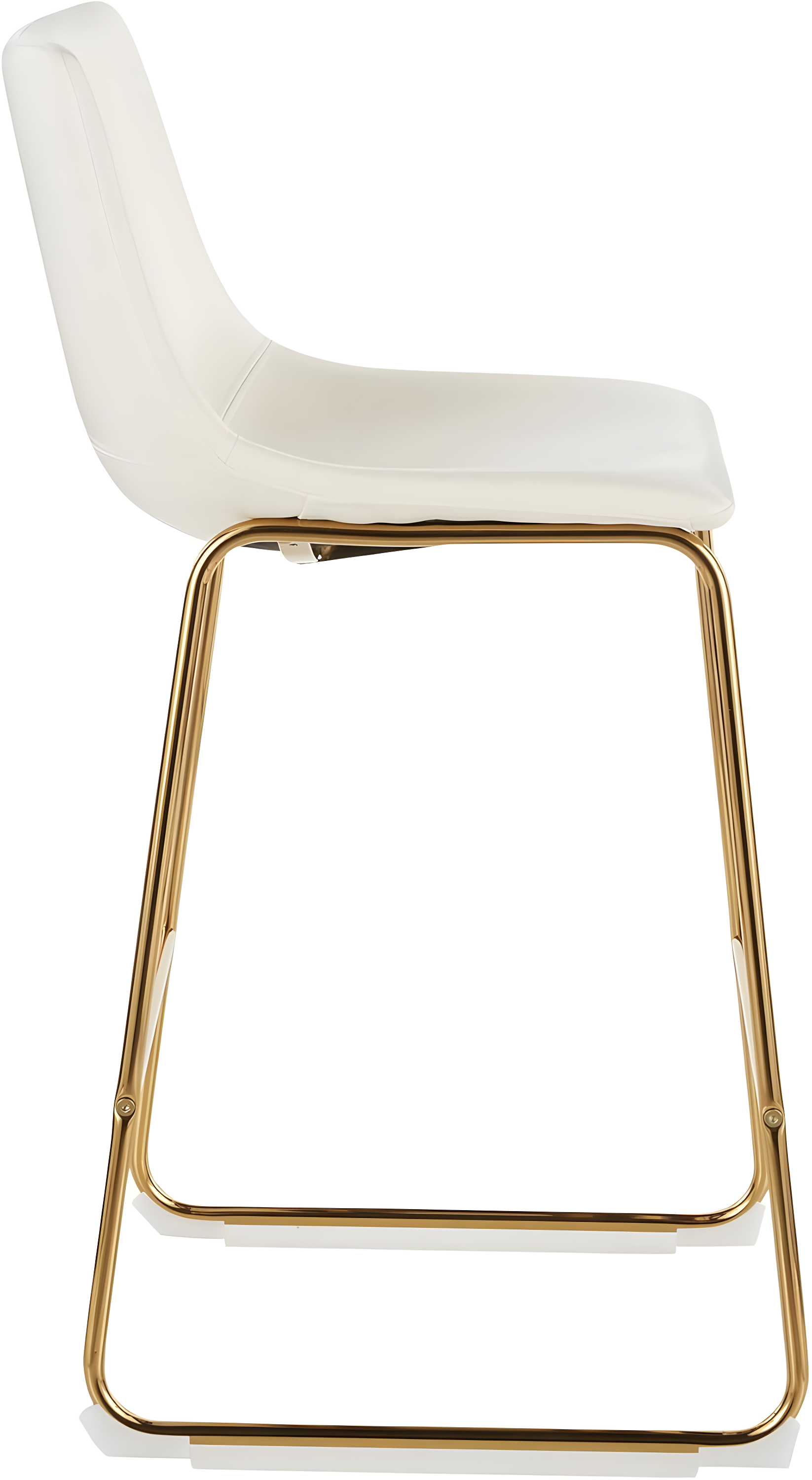 LumiSource Gold Metal, White PU Duke Counter Stool - Set of 2